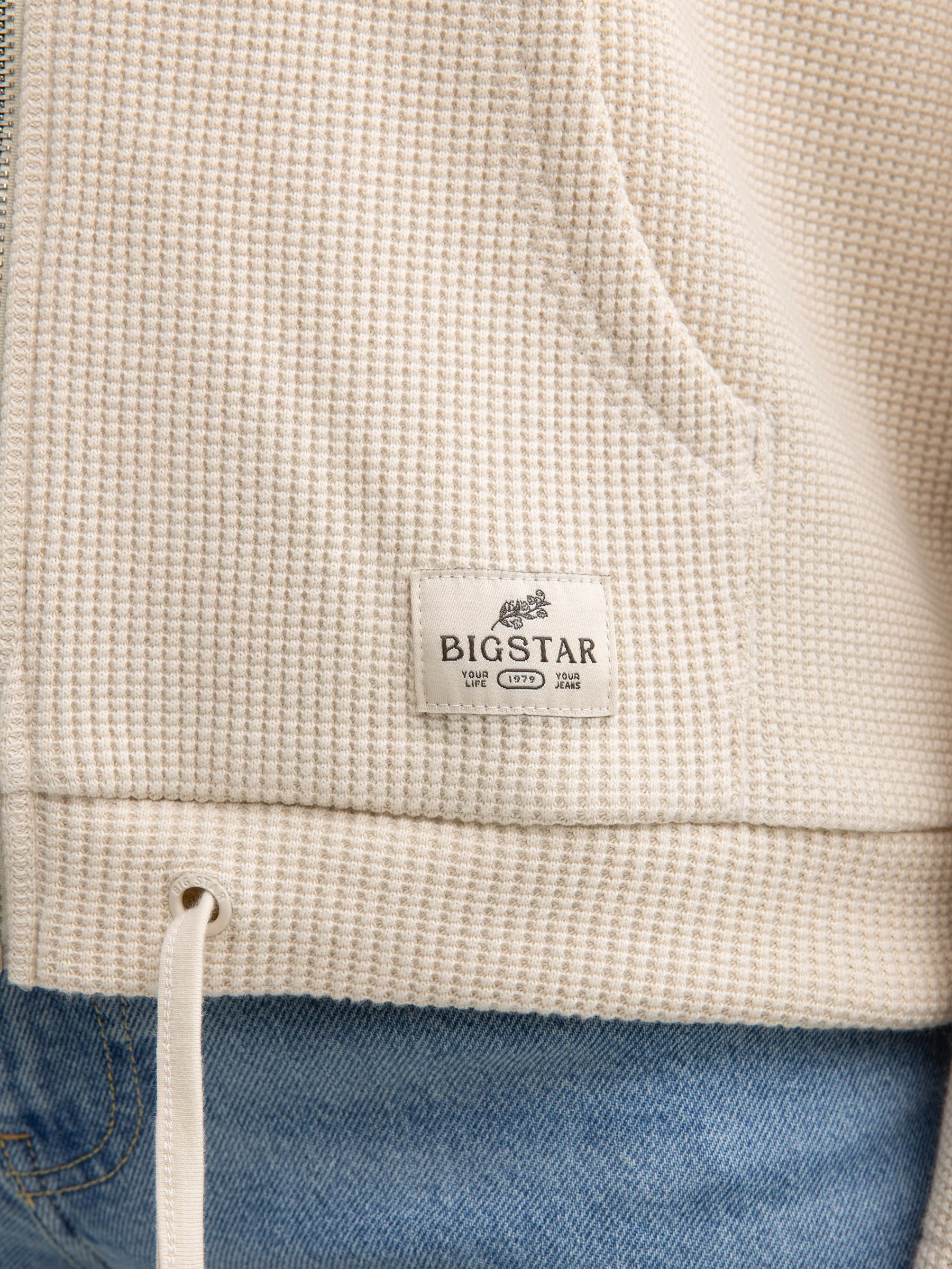 Bluza damska rozpinana z kapturem kremowa Grala 103