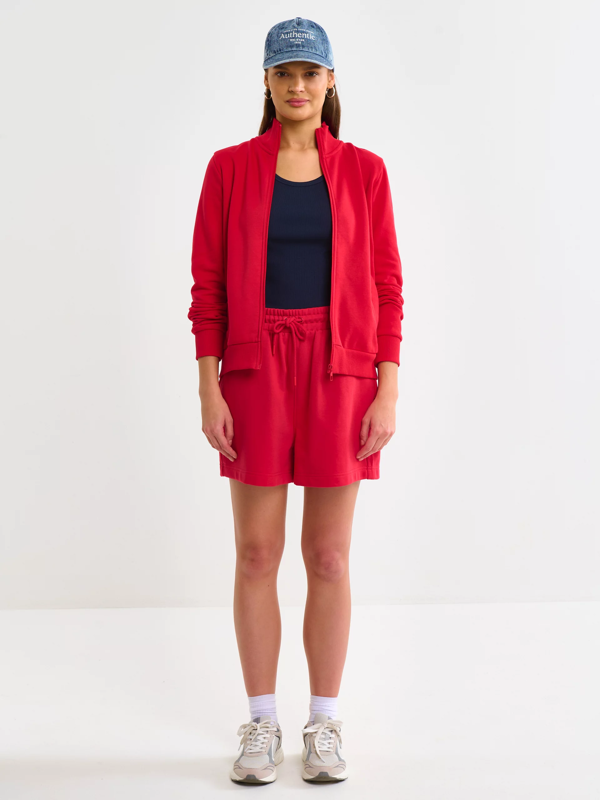 Koszulka damska na ramiączkach prążkowana granatowa Aurela 403