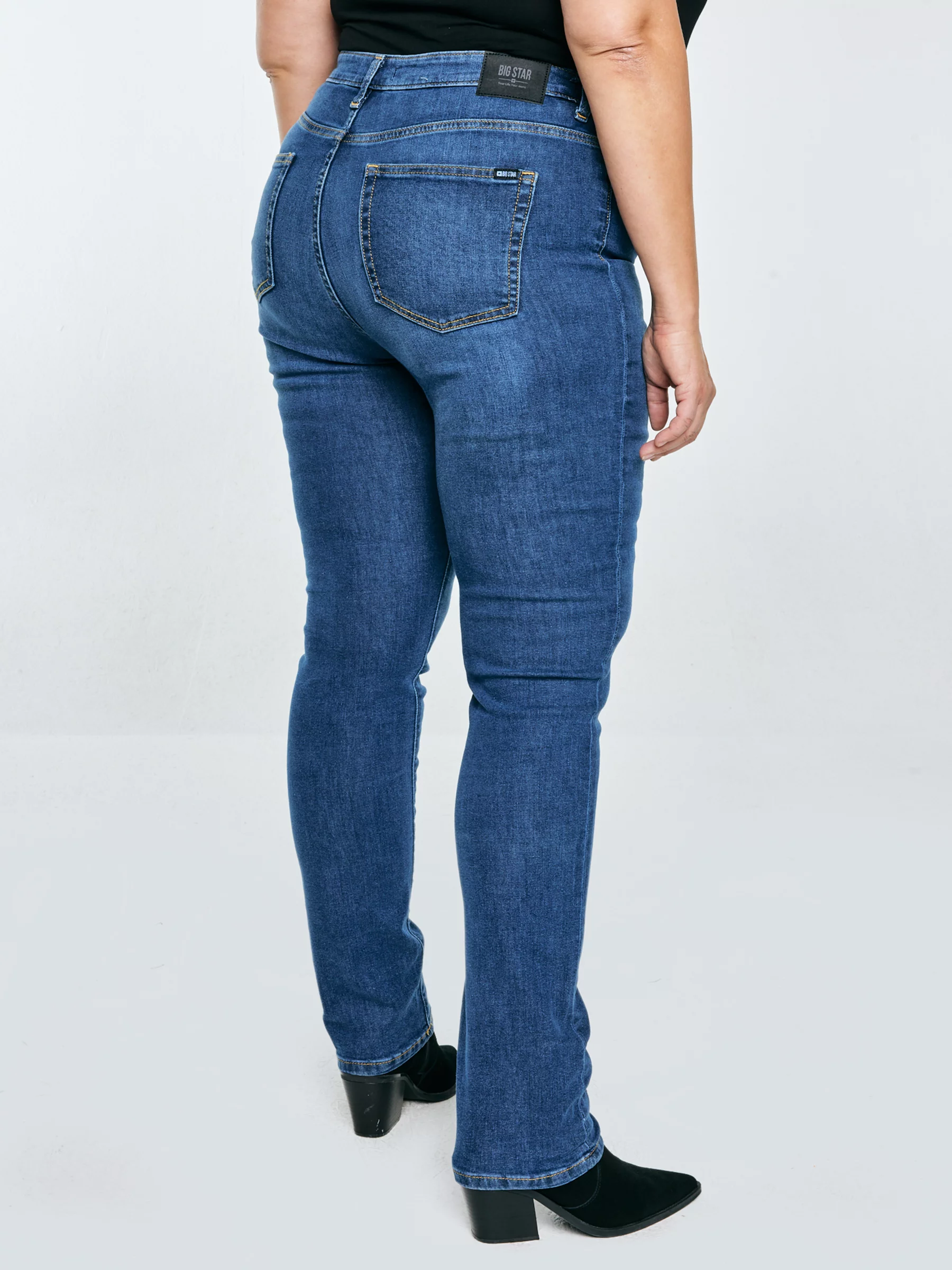 Jeansy damskie z wysokim stanem niebieskie Katrina High Waist 344