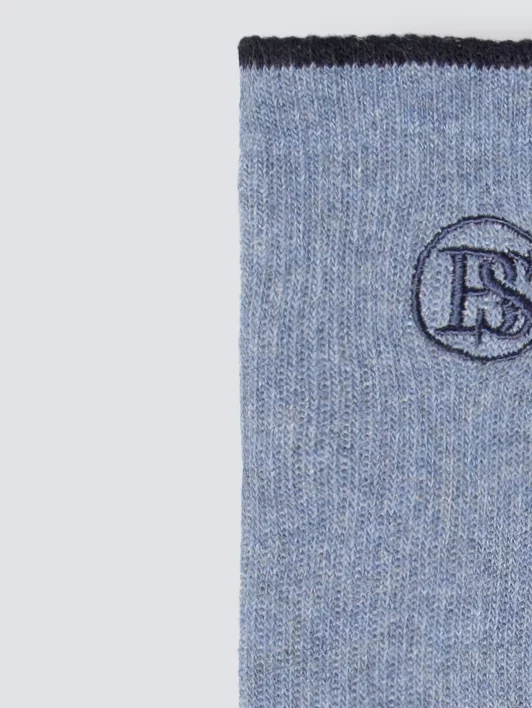 Skarpety męskie prążkowane niebieskie Richis 402