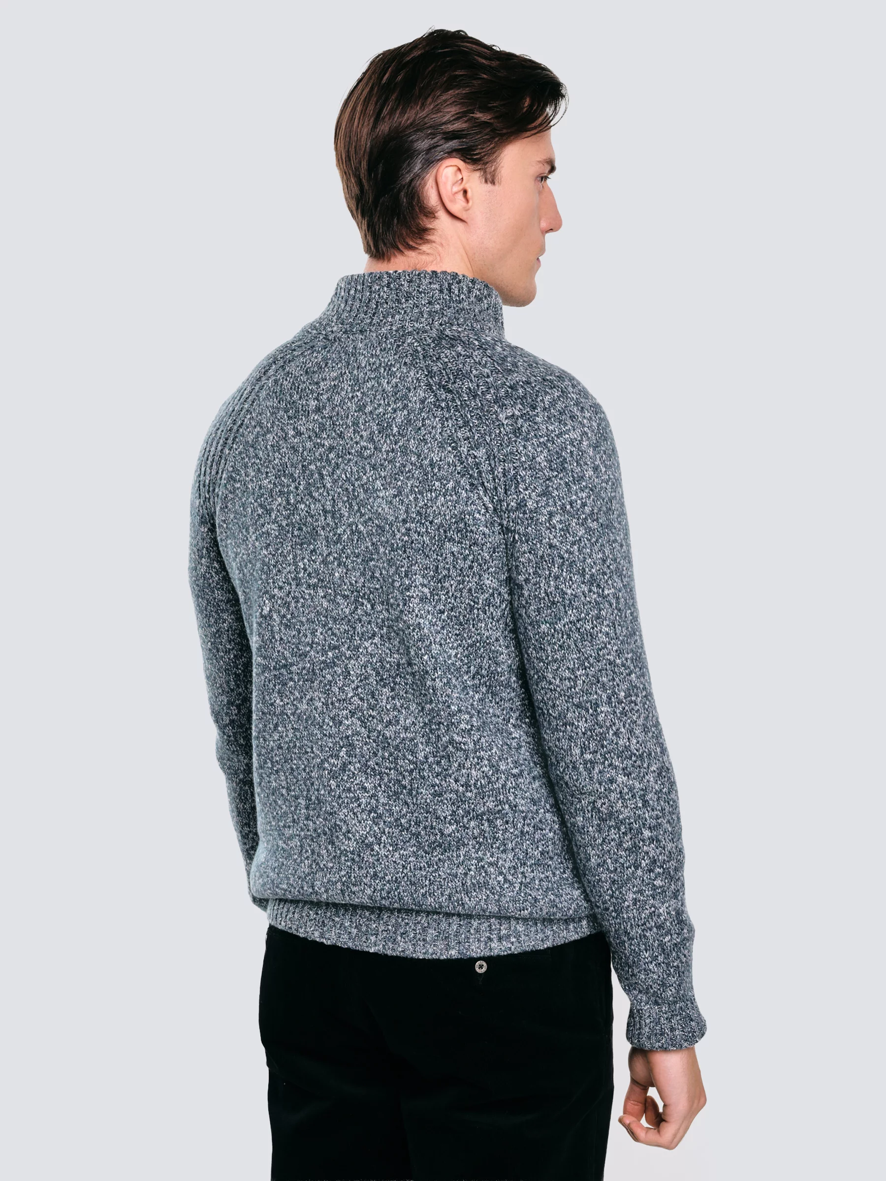 Sweter męski rozpinany melanżowy niebieski Dionis 402