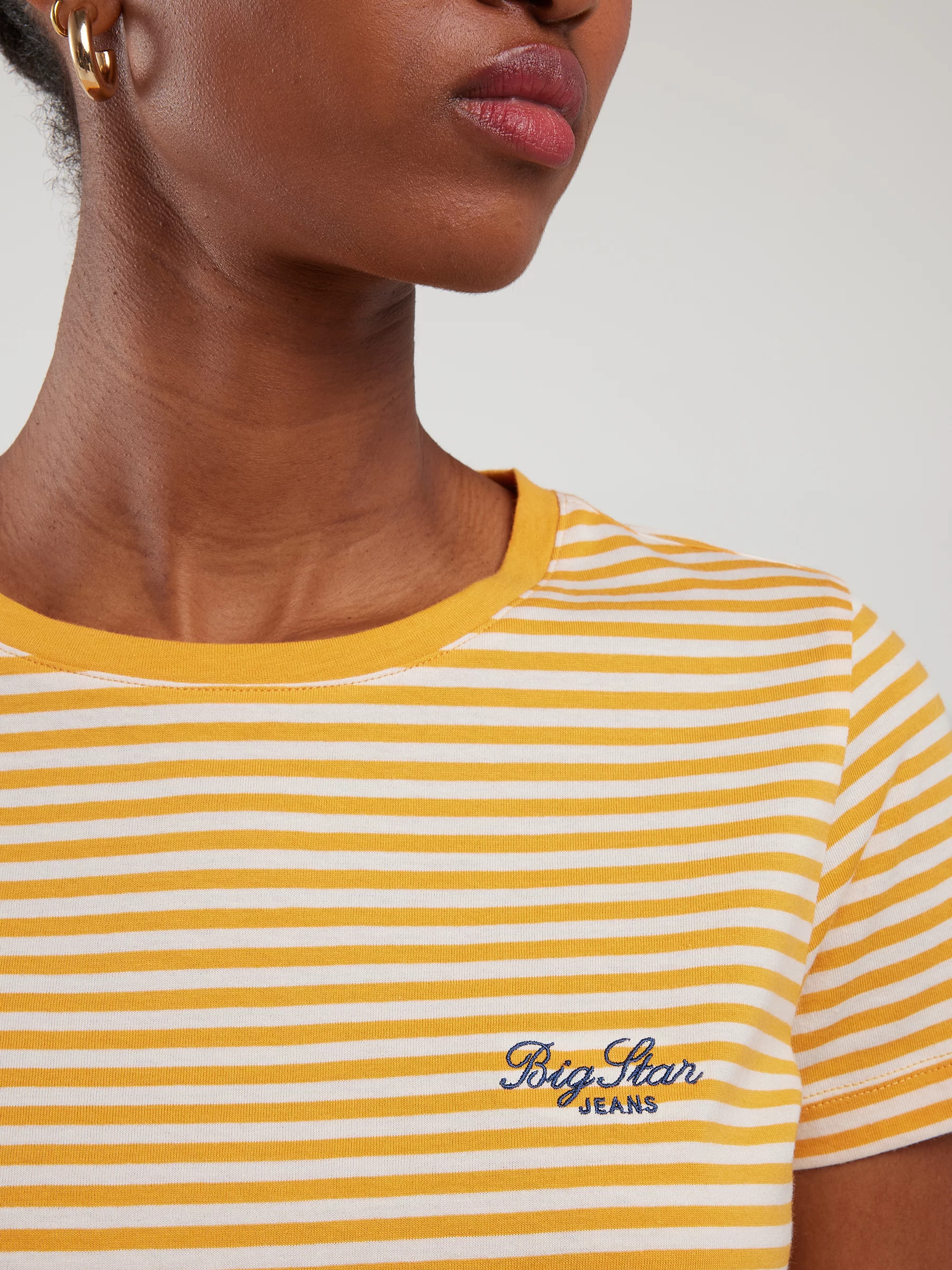 Koszulka damska w paski żółto-biała Zenaida 703