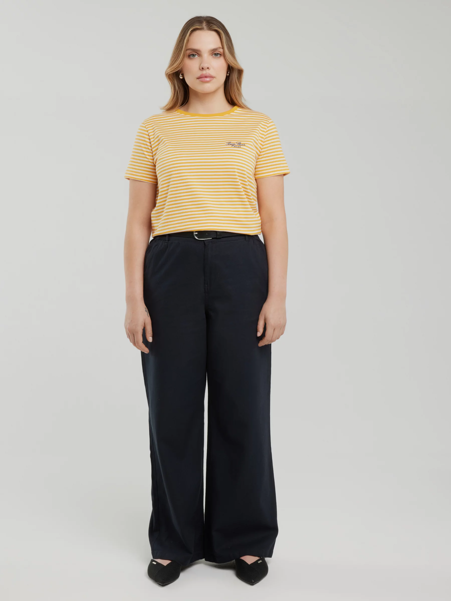 Koszulka damska w paski żółto-biała Zenaida 703