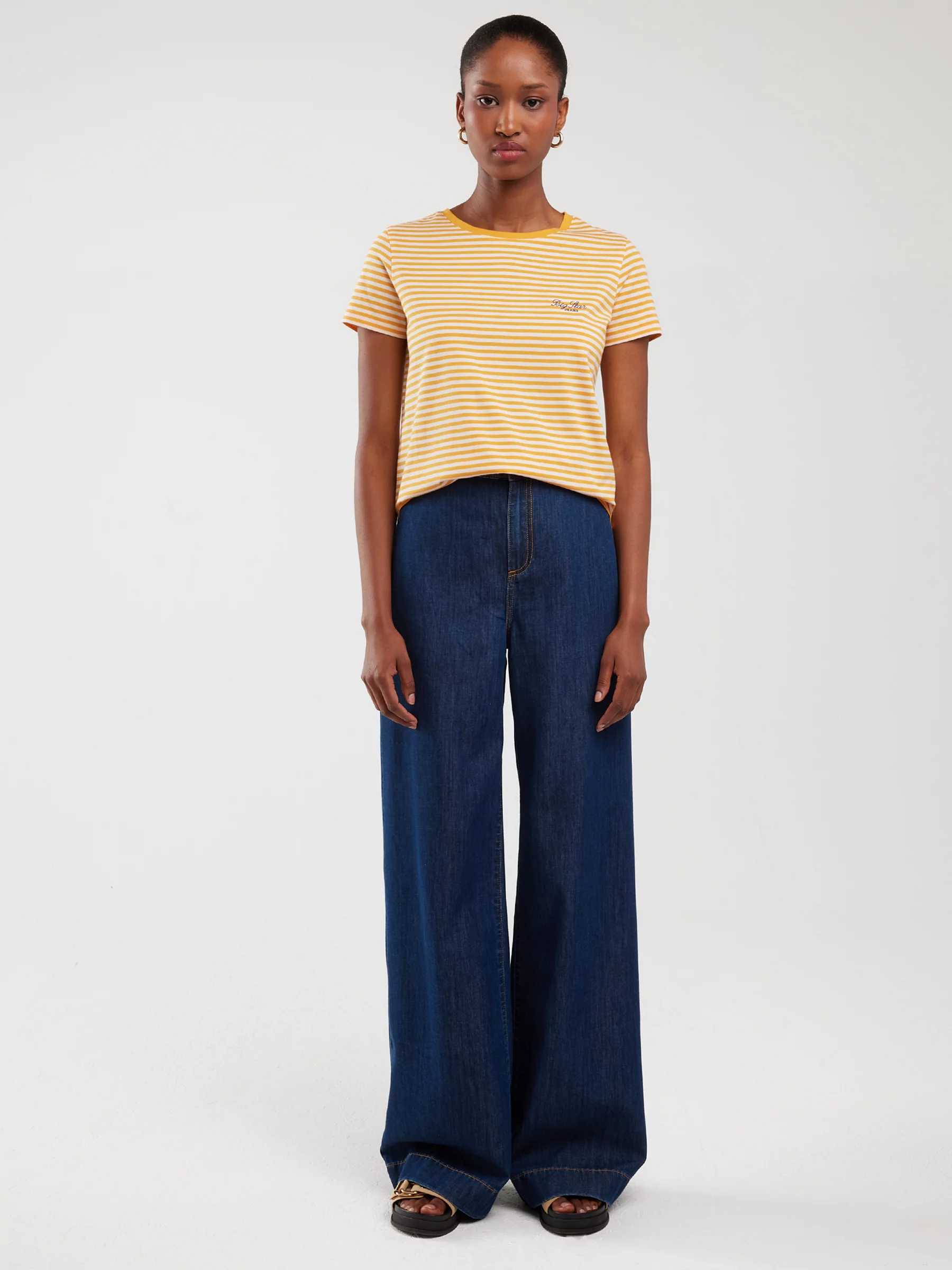 Koszulka damska w paski żółto-biała Zenaida 703