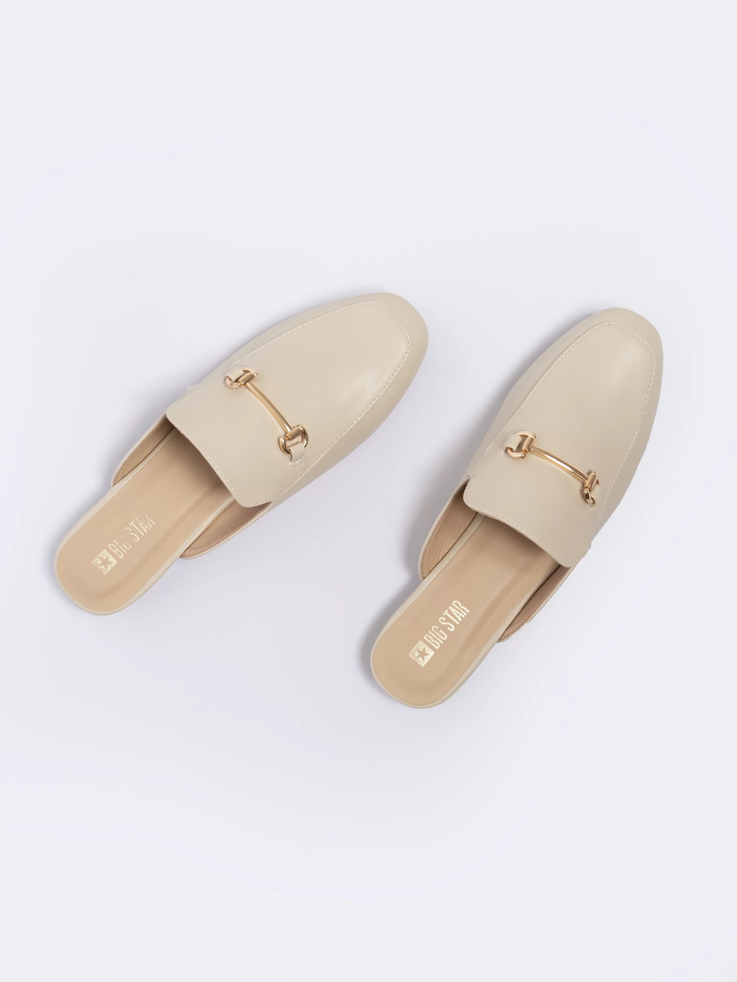 Klapki damskie eleganckie beżowe NN274A077 801