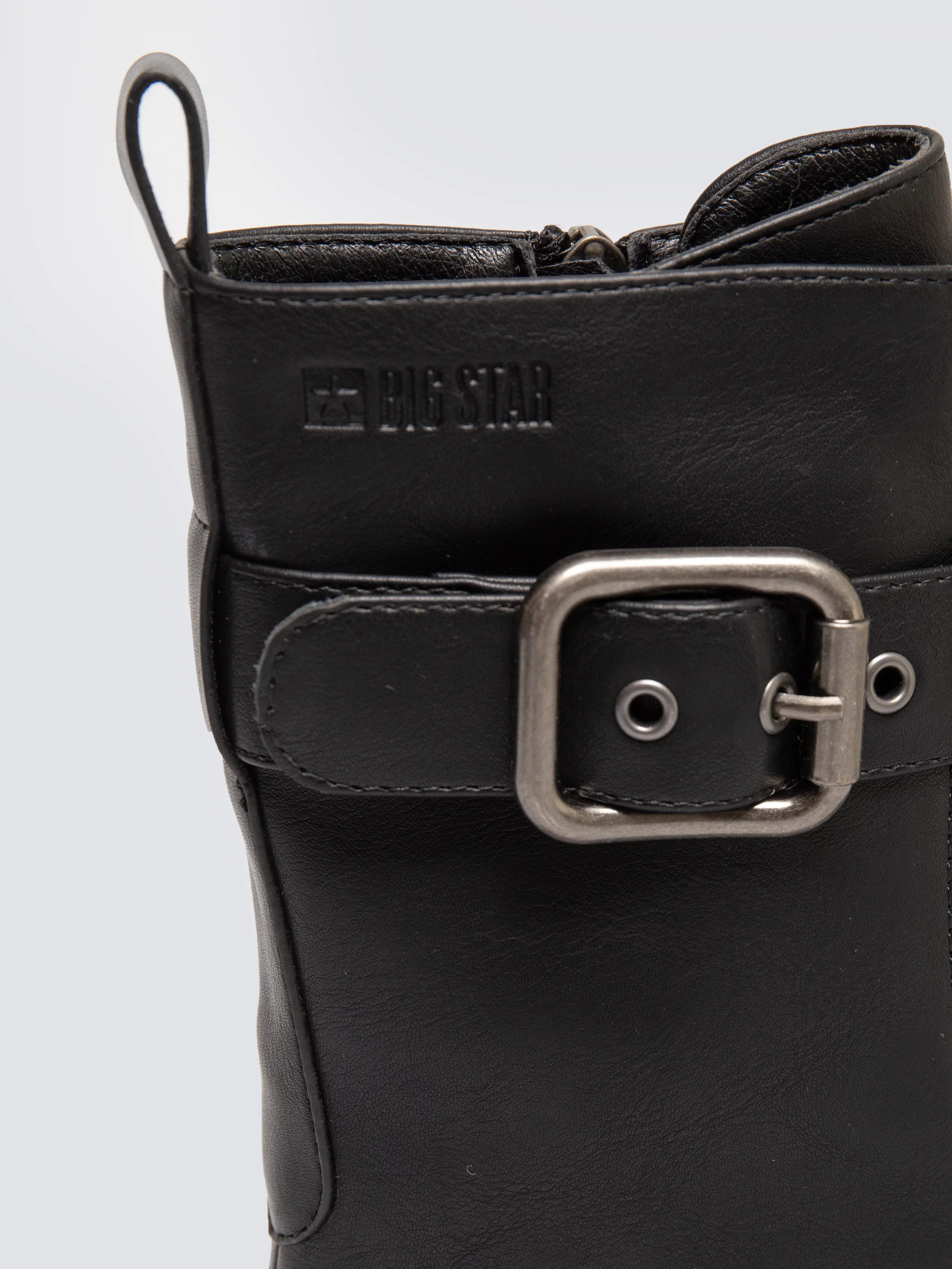 Trapery damskie ze skóry ekologicznej czarne OO274137 906