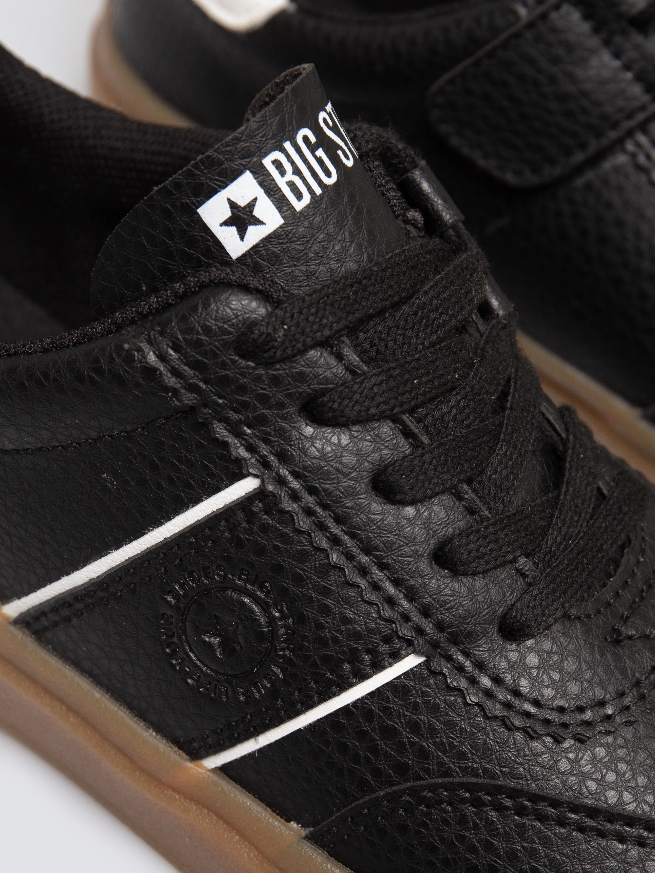 Sneakersy dziecięce ze skóry ekologicznej czarne SS374025 906