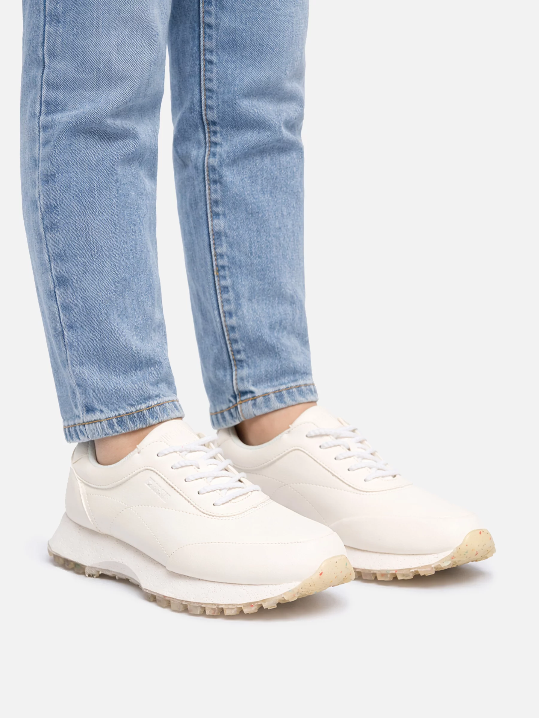 Sneakersy damskie ze skóry ekologicznej białe OO274023 101