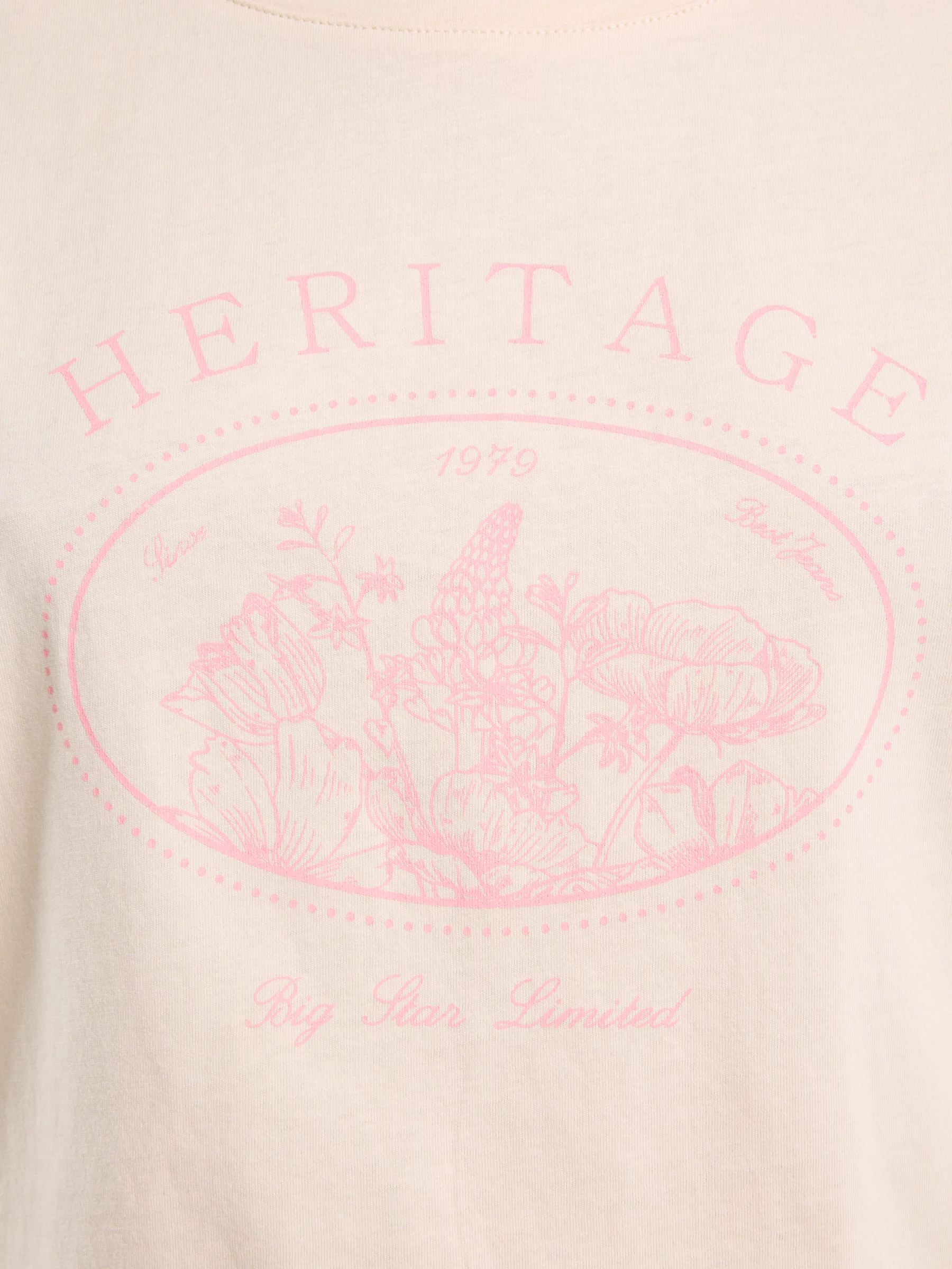 Koszulka damska z nadrukiem kremowa Alota 103