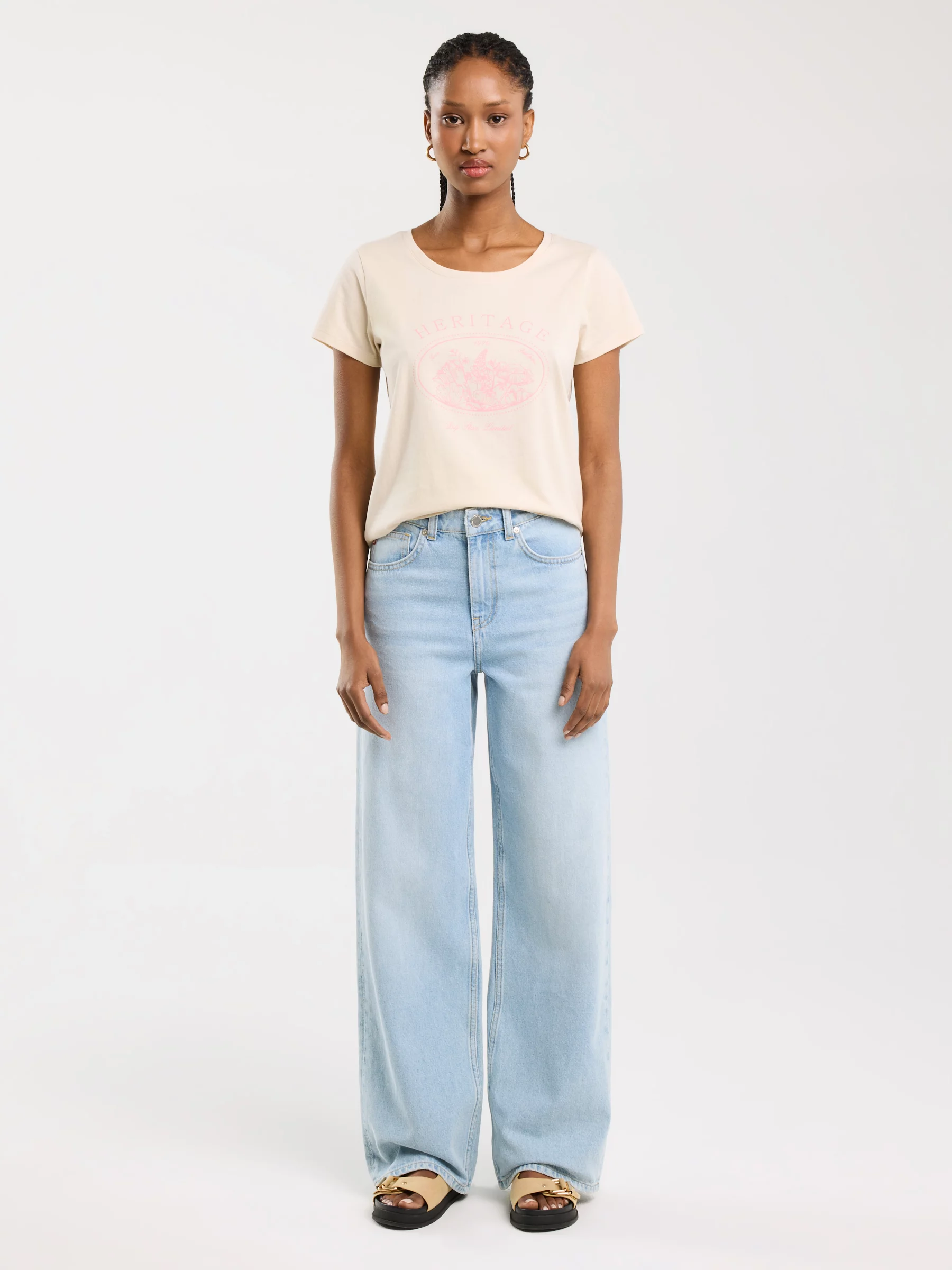 Koszulka damska z nadrukiem kremowa Alota 103