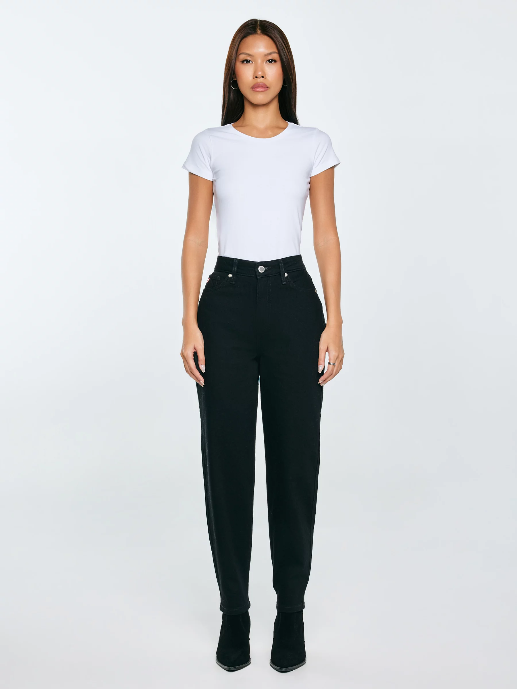 Jeansy damskie mom jeans czarne Silla 936