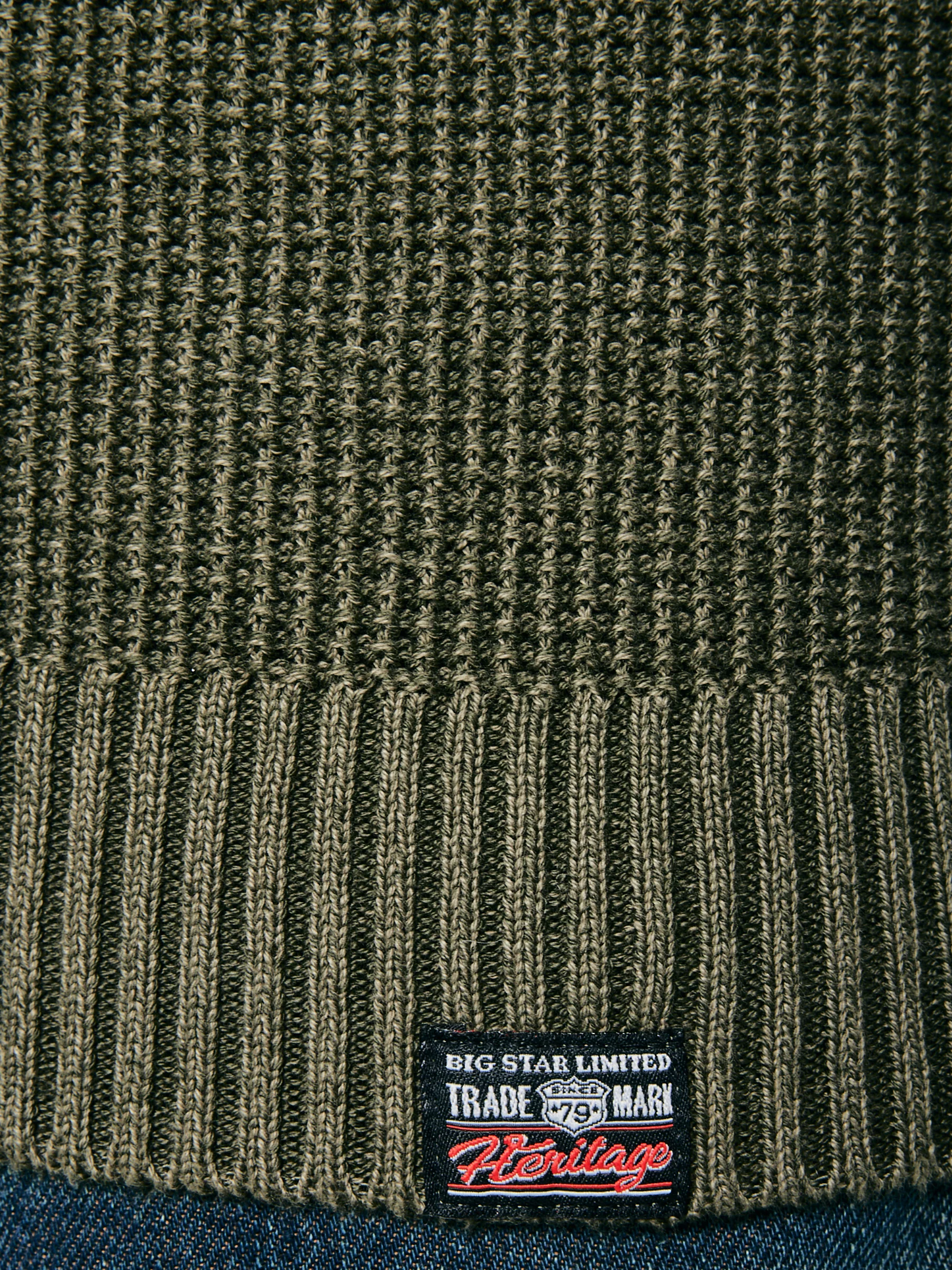Sweter męski z kapturem khaki Carlson 303