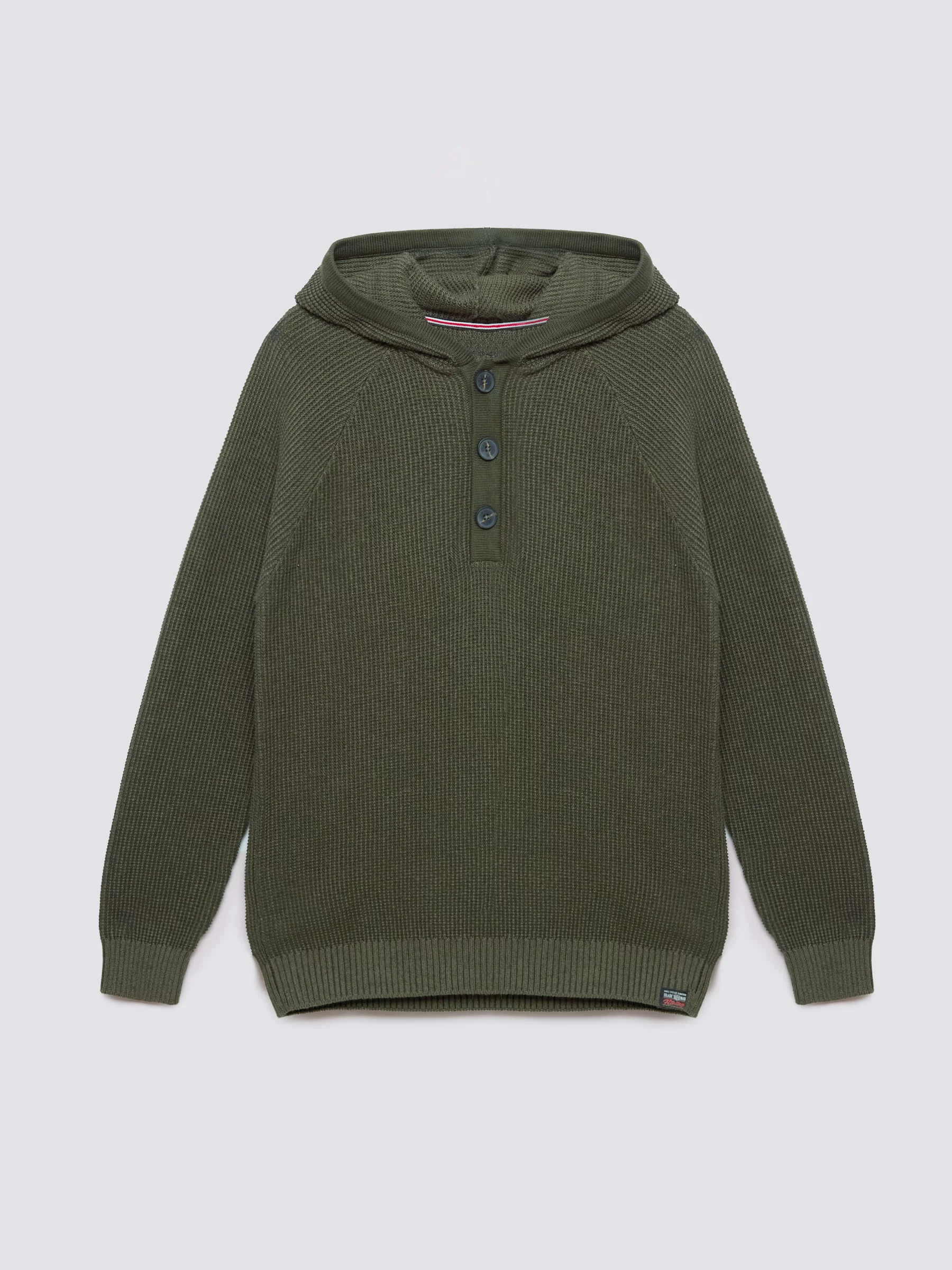 Sweter męski z kapturem khaki Carlson 303