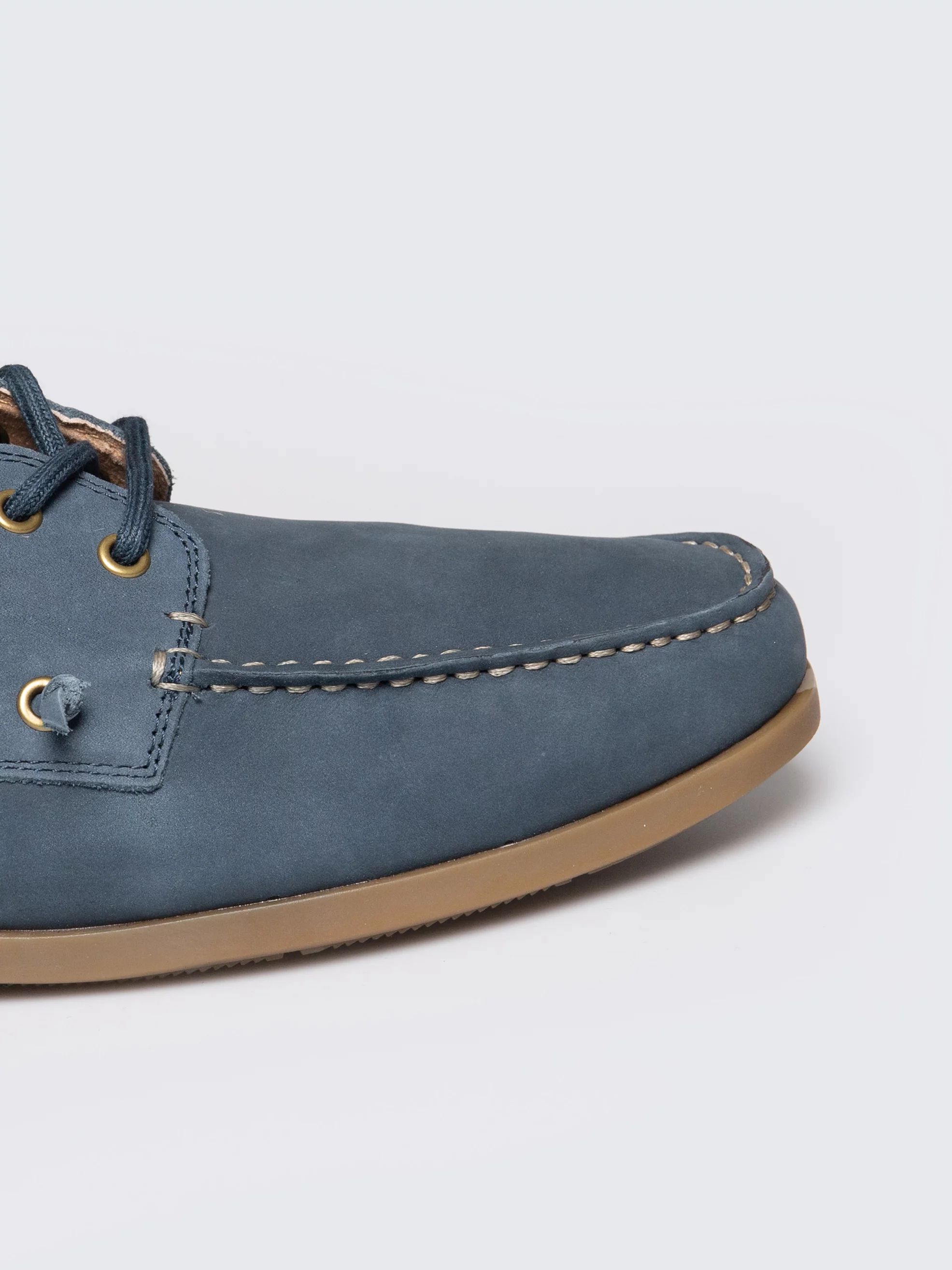 Mokasyny męskie ze skóry naturalnej granatowe RR174163 403