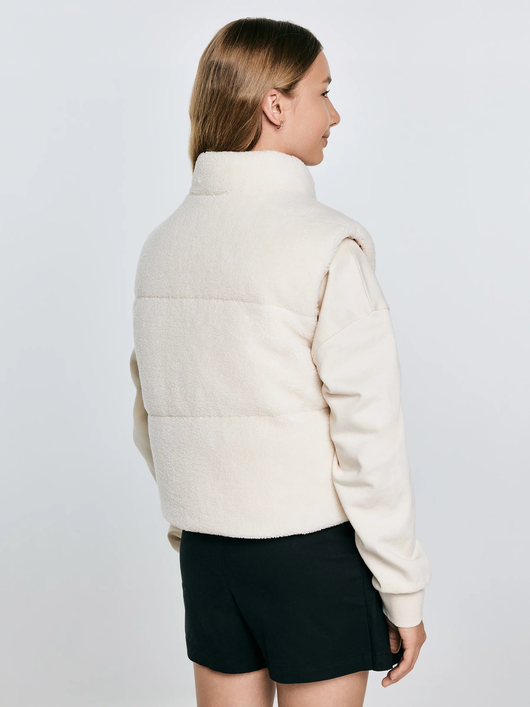 Kamizelka dziewczęca dwustronna kremowa Zoja 103