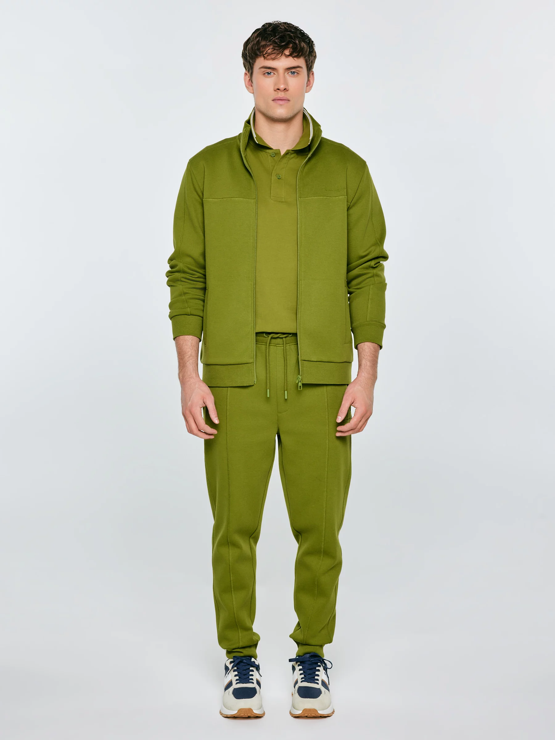 Bluza męska rozpinana ze stójką khaki Wlador 301