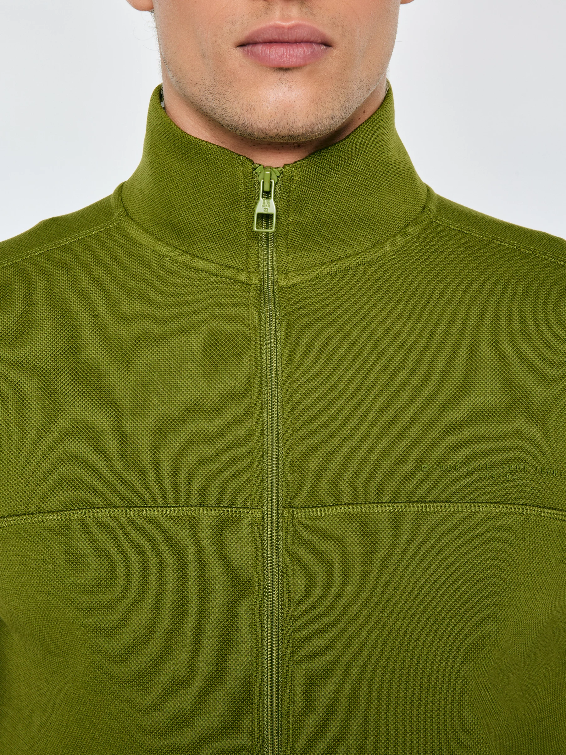 Bluza męska rozpinana ze stójką khaki Wlador 301