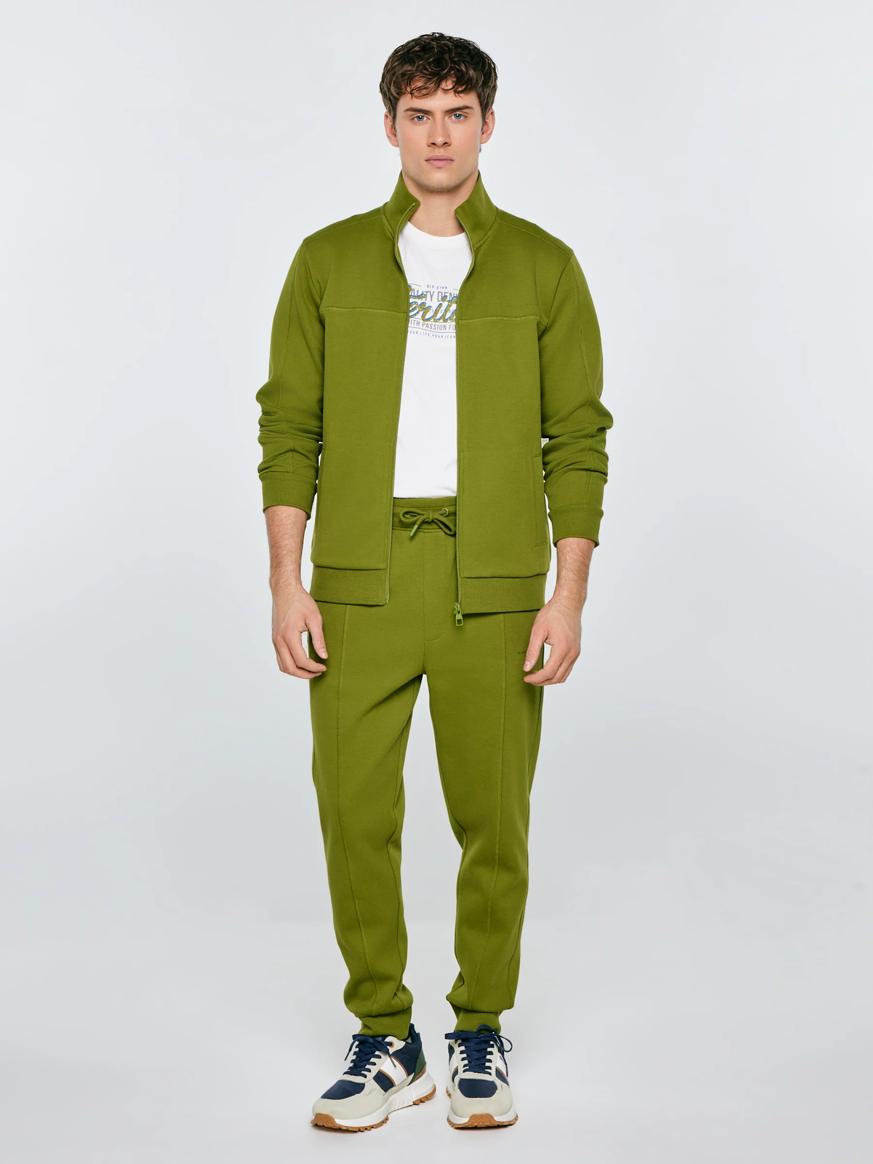 Bluza męska rozpinana ze stójką khaki Wlador 301