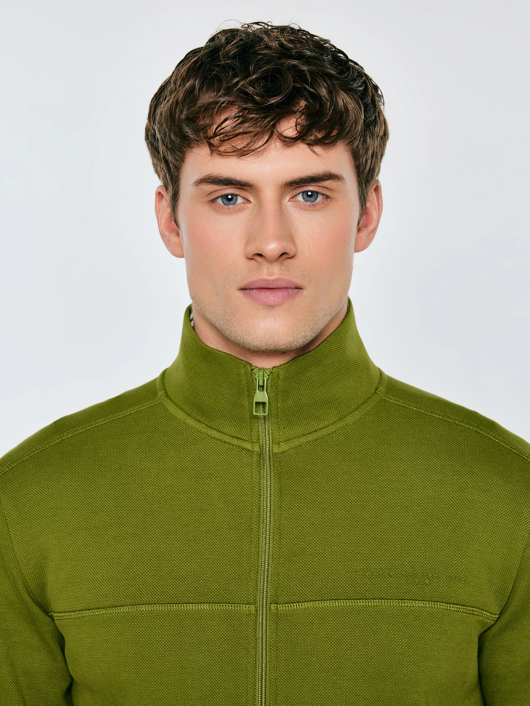 Bluza męska rozpinana ze stójką khaki Wlador 301