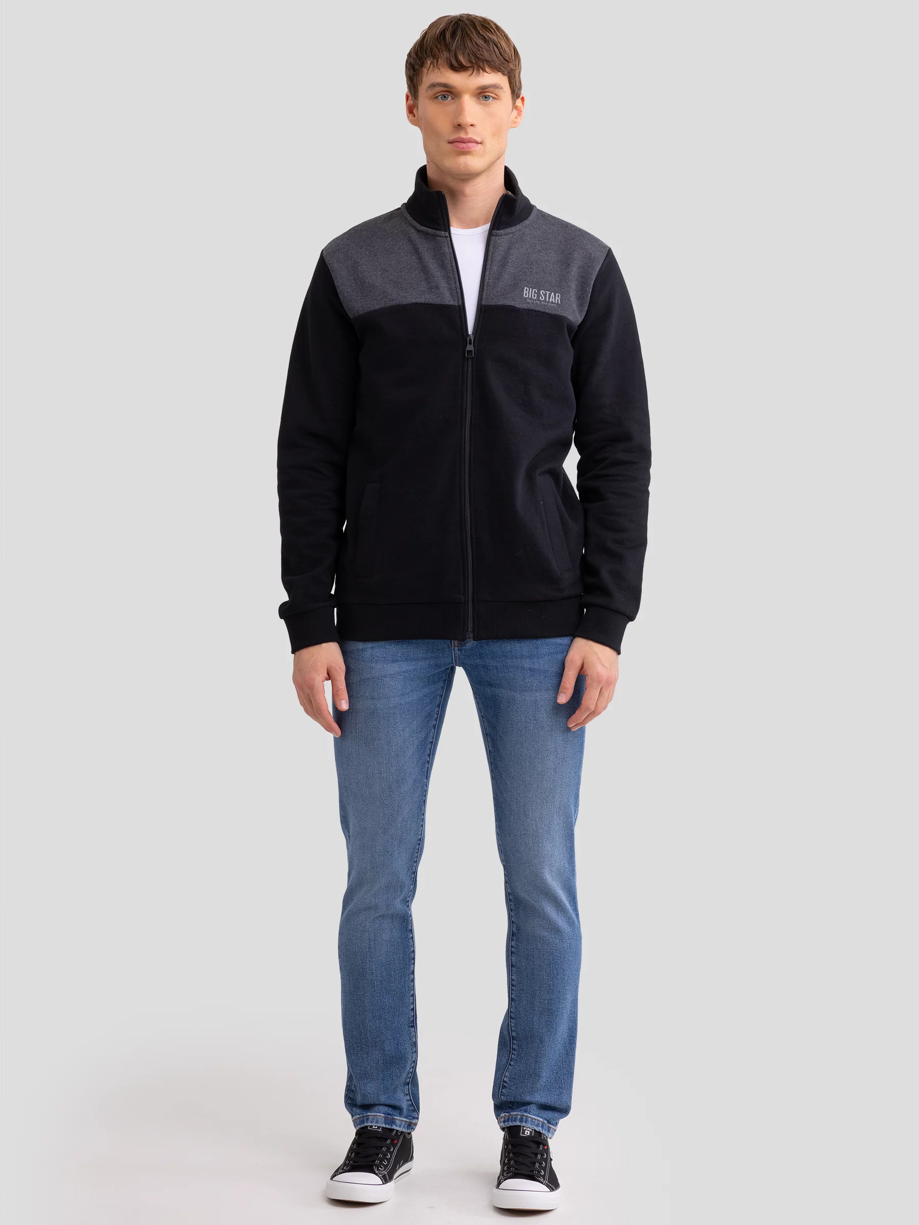 Bluza męska ze stójką czarna Joe 906