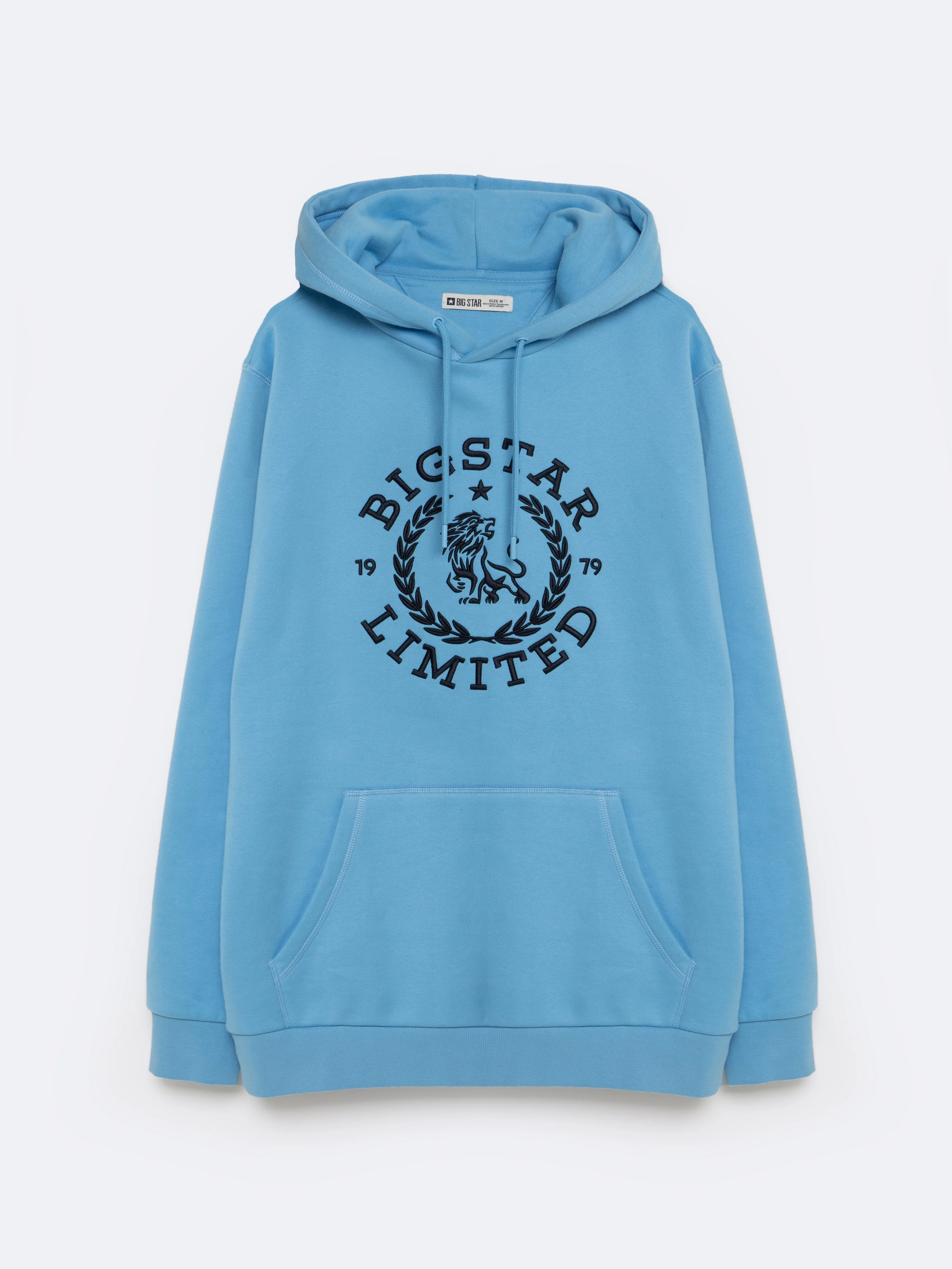 Bluza męska z kapturem niebieska Hanes 401