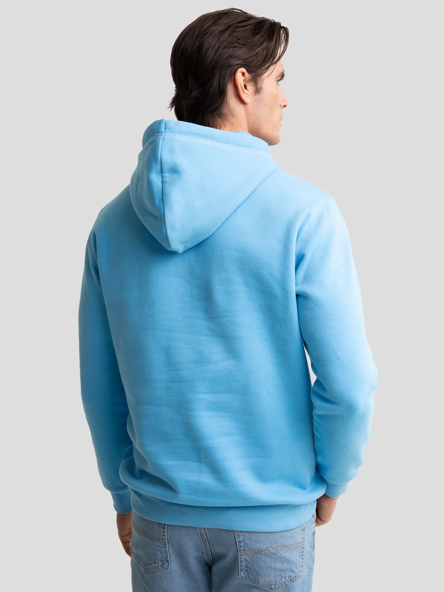 Bluza męska z kapturem niebieska Hanes 401