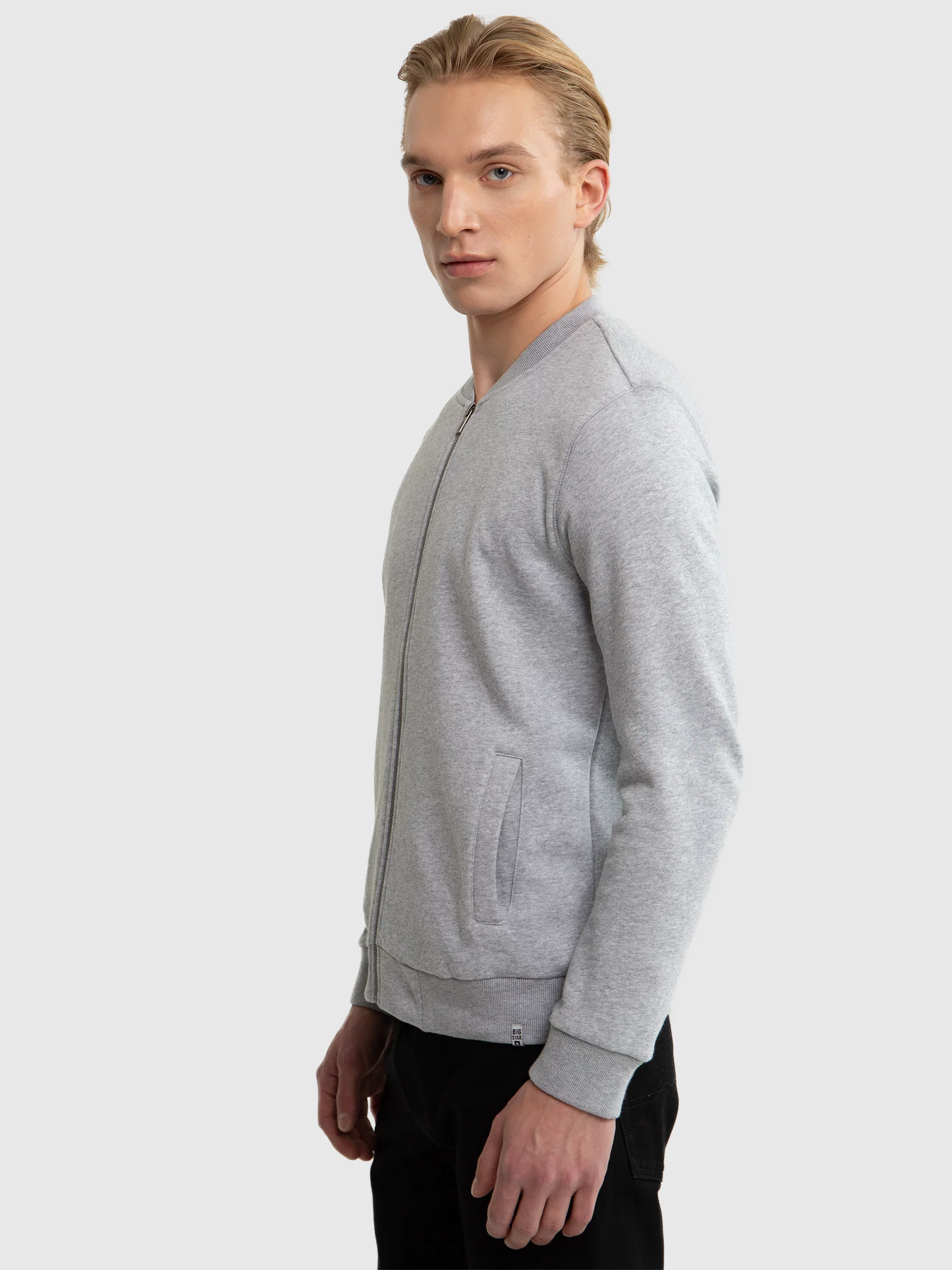 Bluza męska rozpinana ze stójką szara Raiden 901