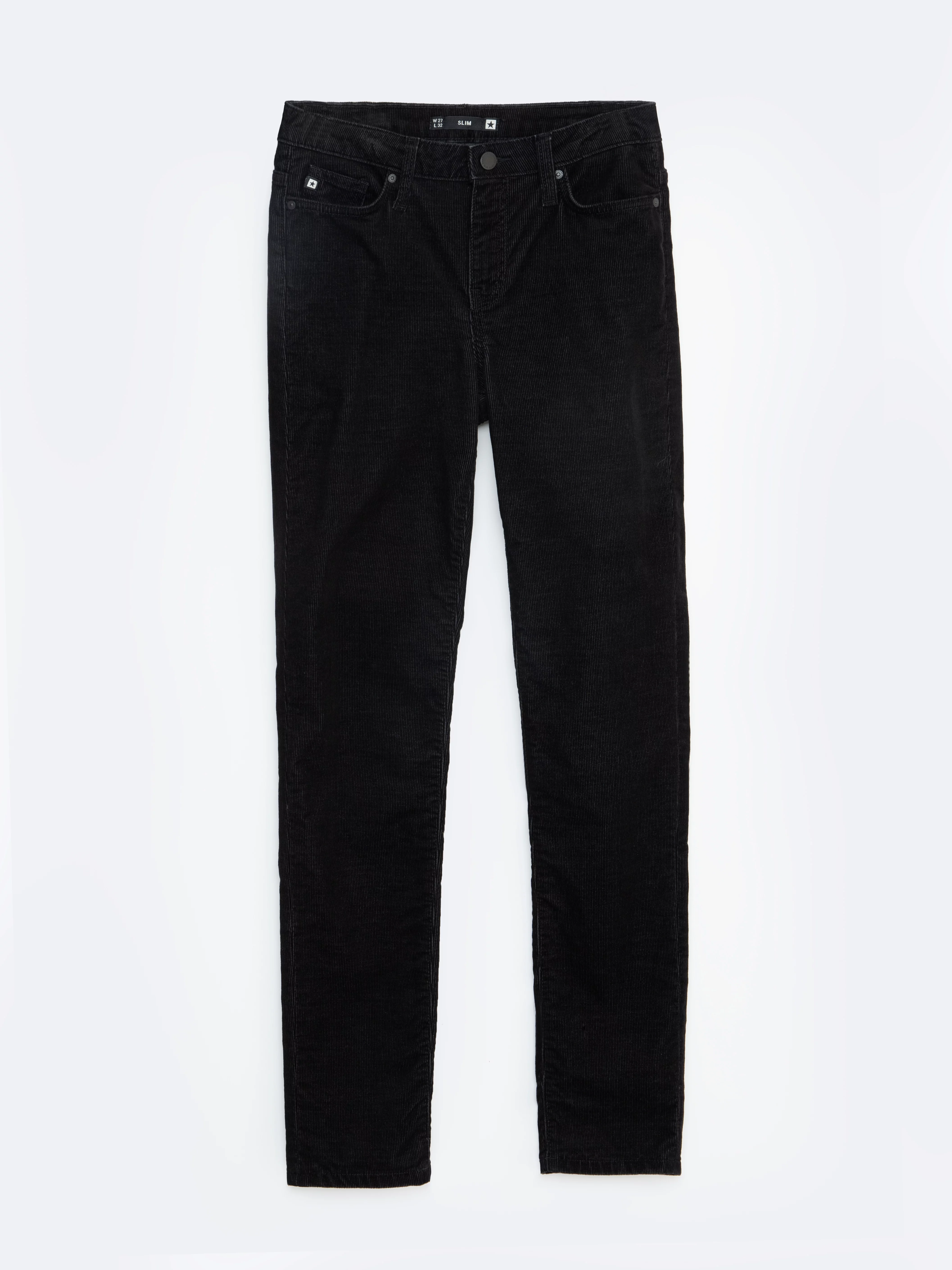 Spodnie damskie sztruks czarne Katrina High Waist Cord 907