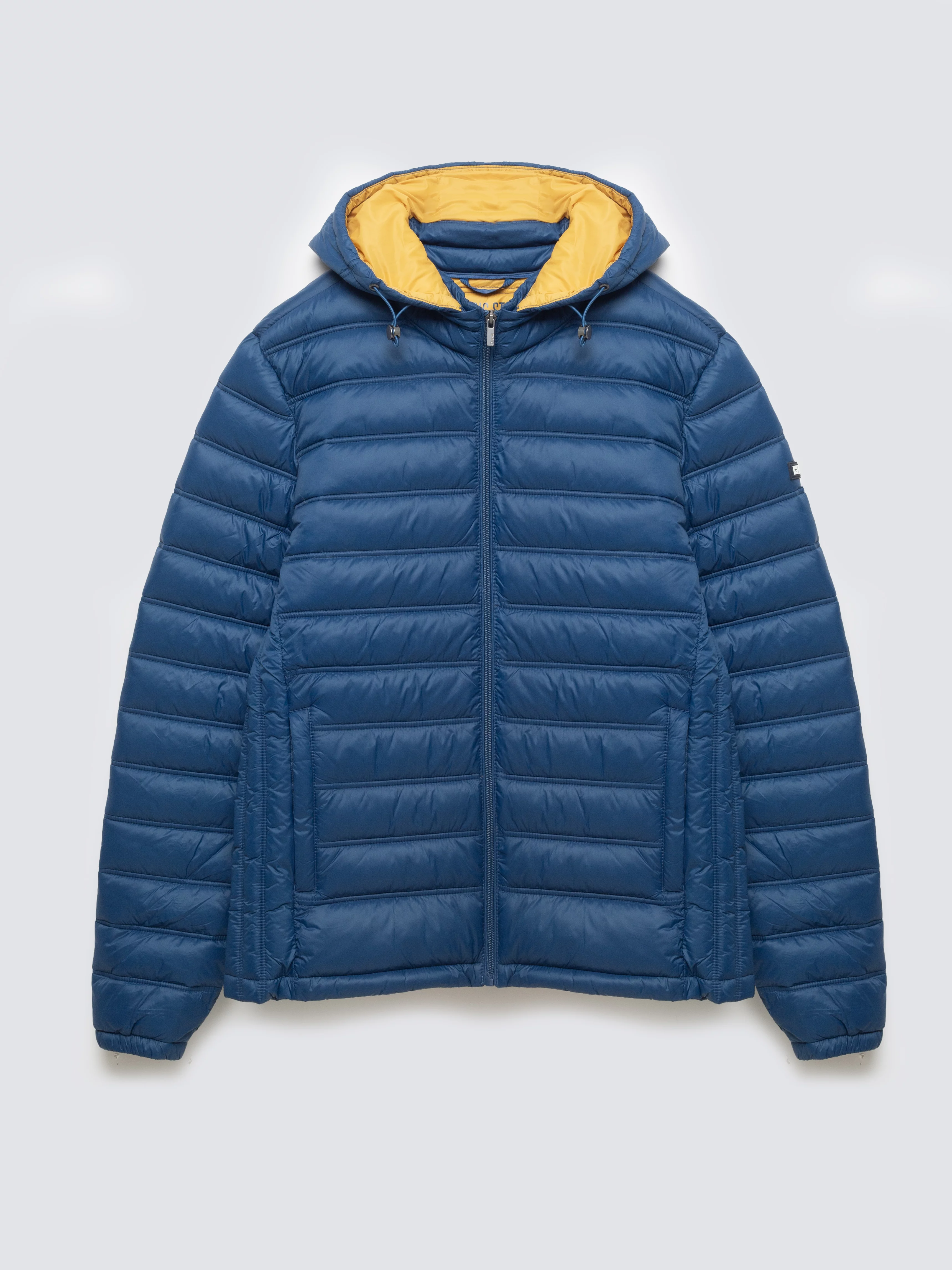 Kurtka męska pikowana z kapturem niebieska Acarf 402