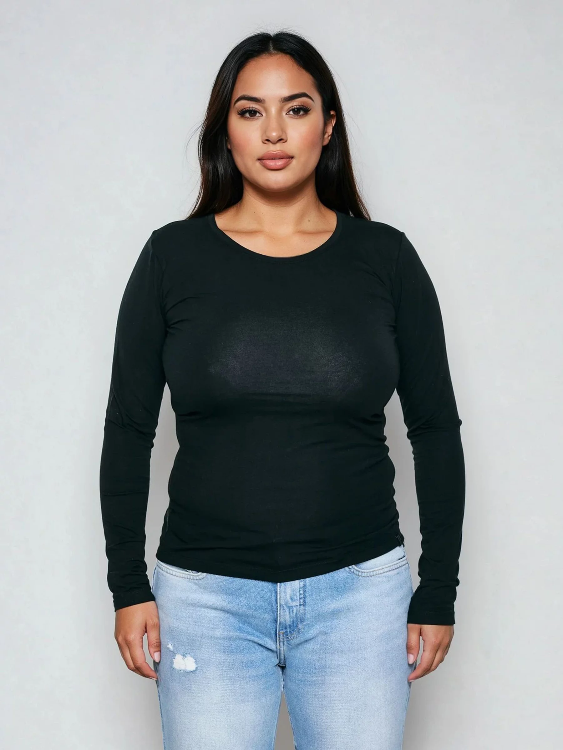 Bluzka damska z bawełny supima czarna Supiclassicala 906