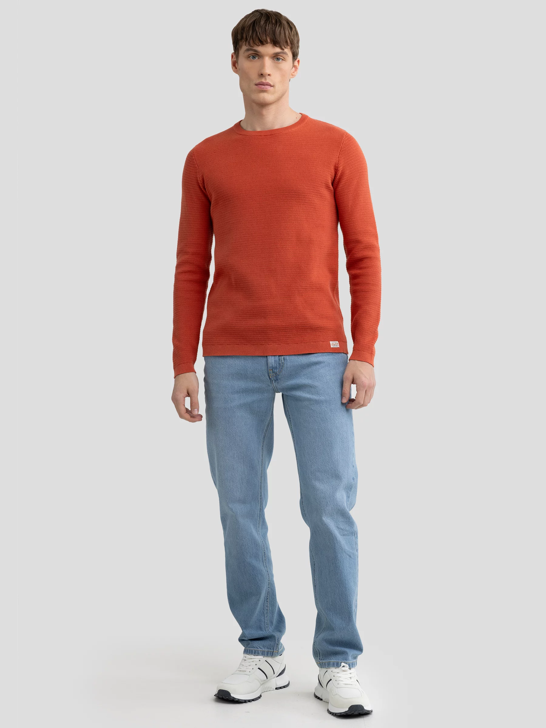 Sweter męski bawełniany pomaraŅczowy Neilon 704