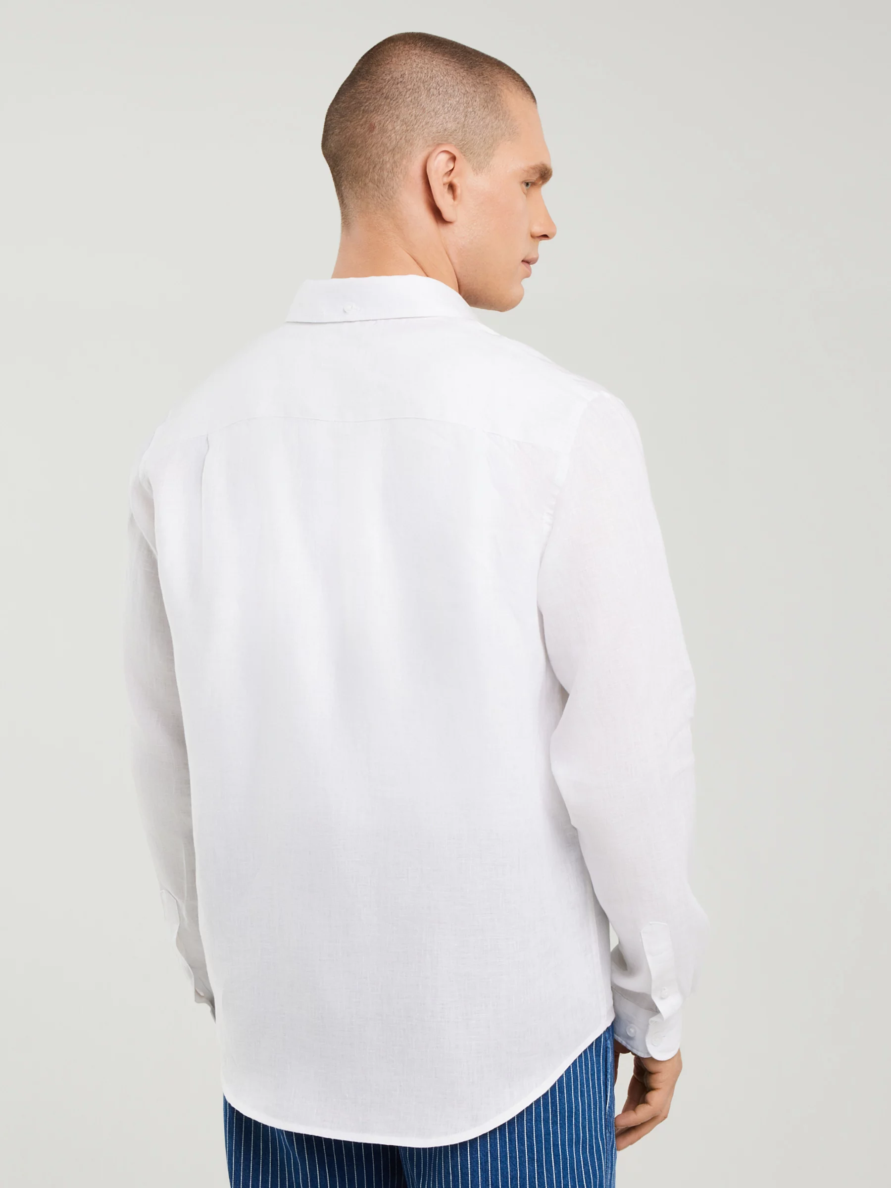 Lniana koszula męska biała Jianis 101