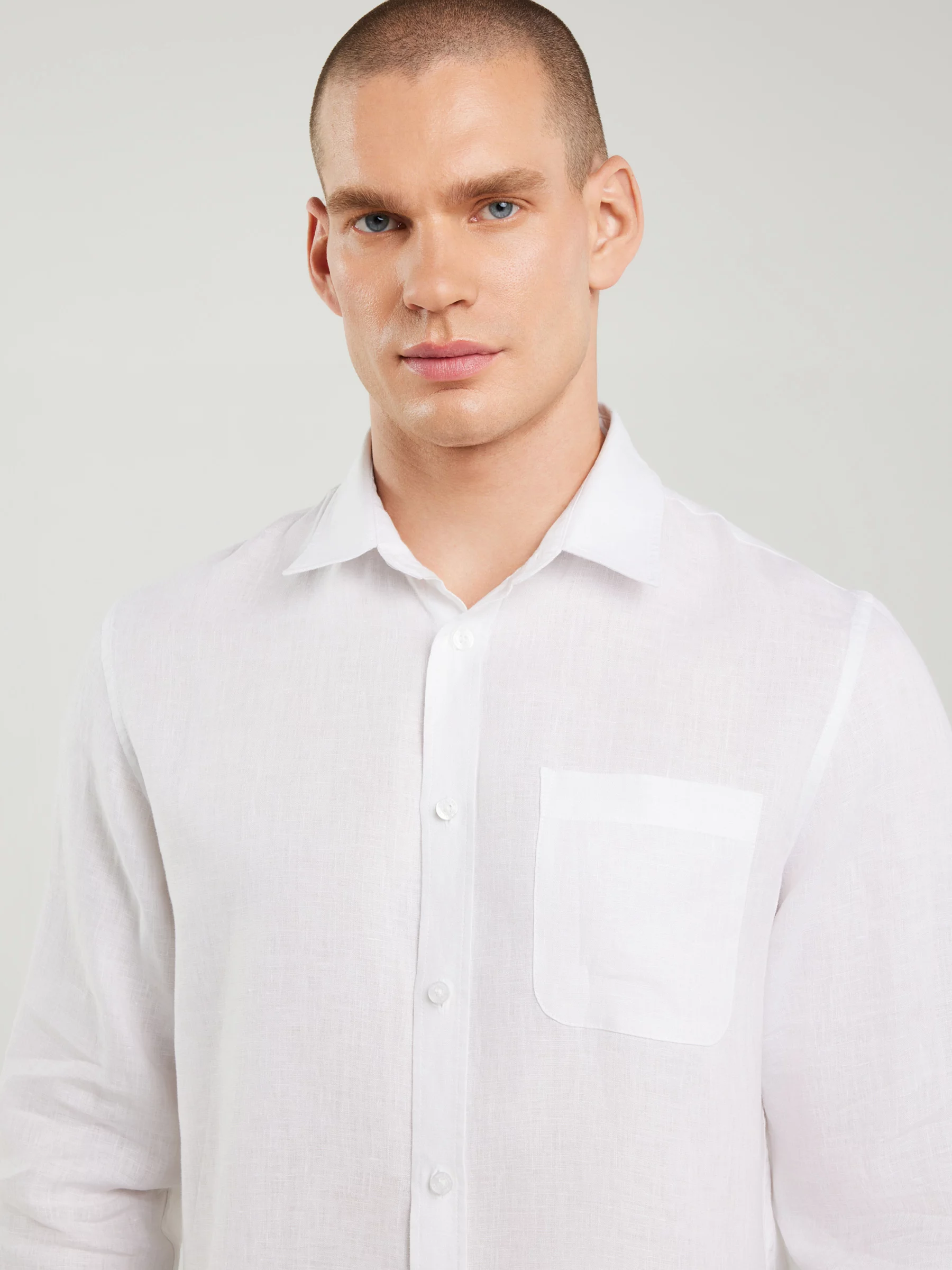 Lniana koszula męska biała Jianis 101