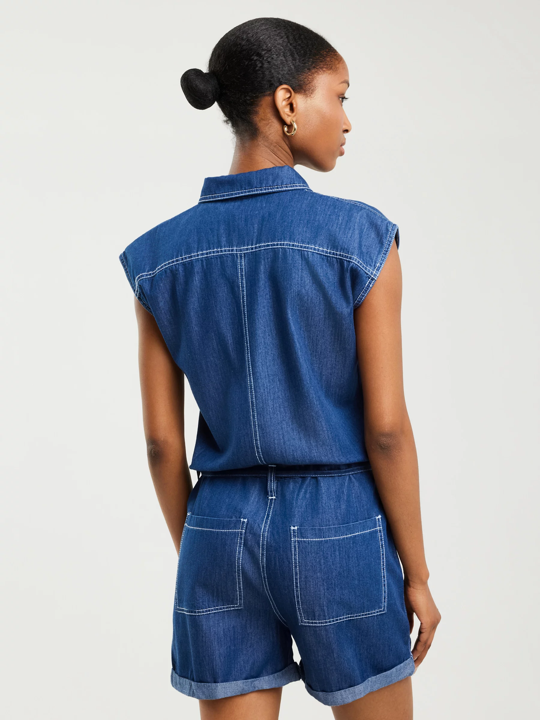 Kombinezon damski jeansowy niebieski Shea 465