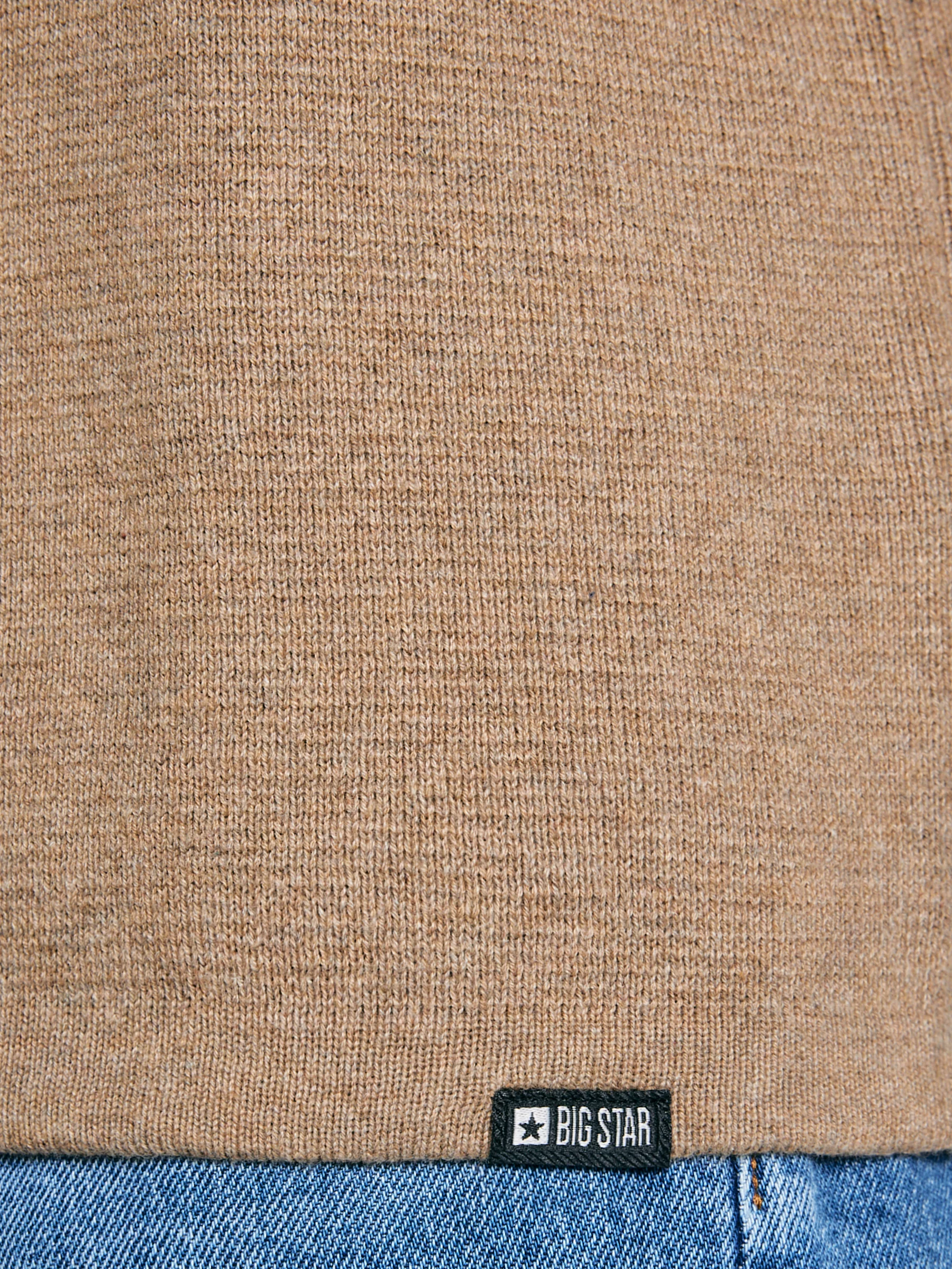 Sweter męski z kapturem beżowy Hoodsy 805