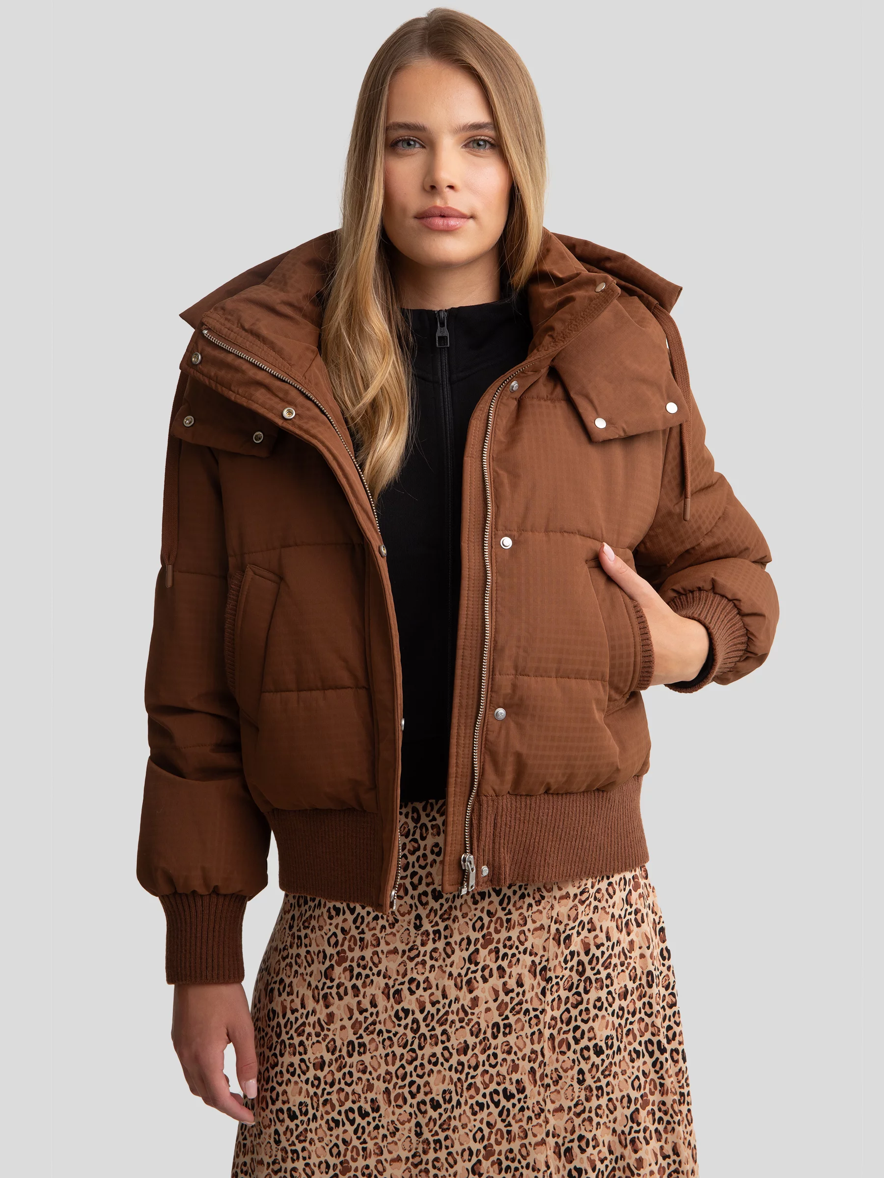 Kurtka damska z wypełnieniem brązowa Cytylia 802