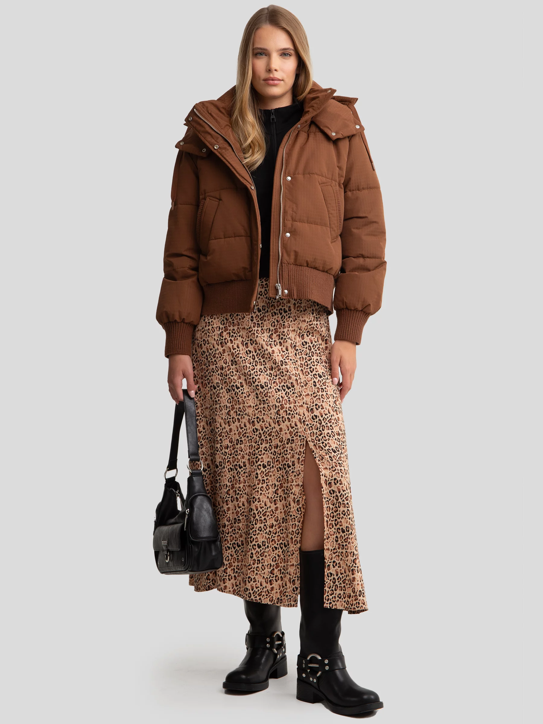 Kurtka damska z wypełnieniem brązowa Cytylia 802