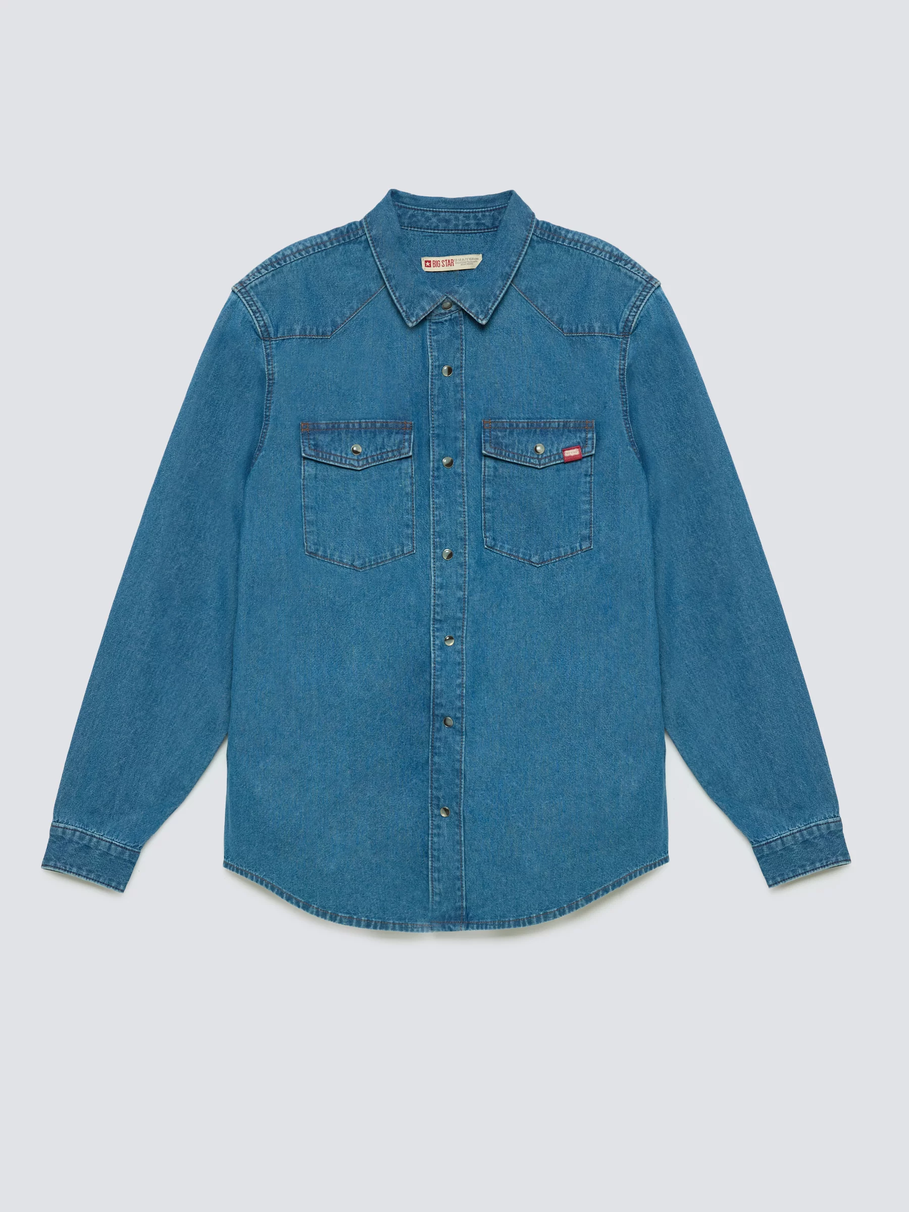 Koszula chłopięca jeansowa niebieska Western 121