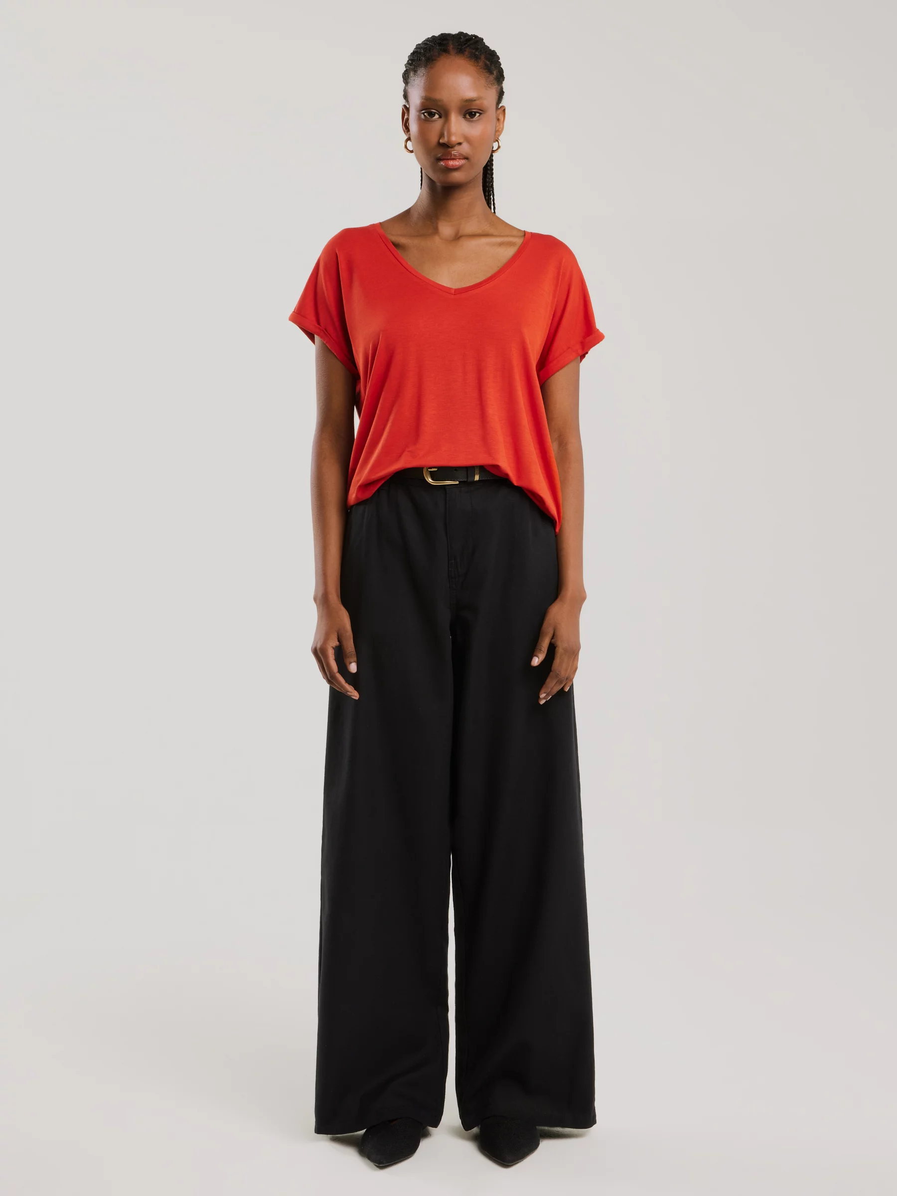 Koszulka damska o luźnym kroju czerwona Valeria 704