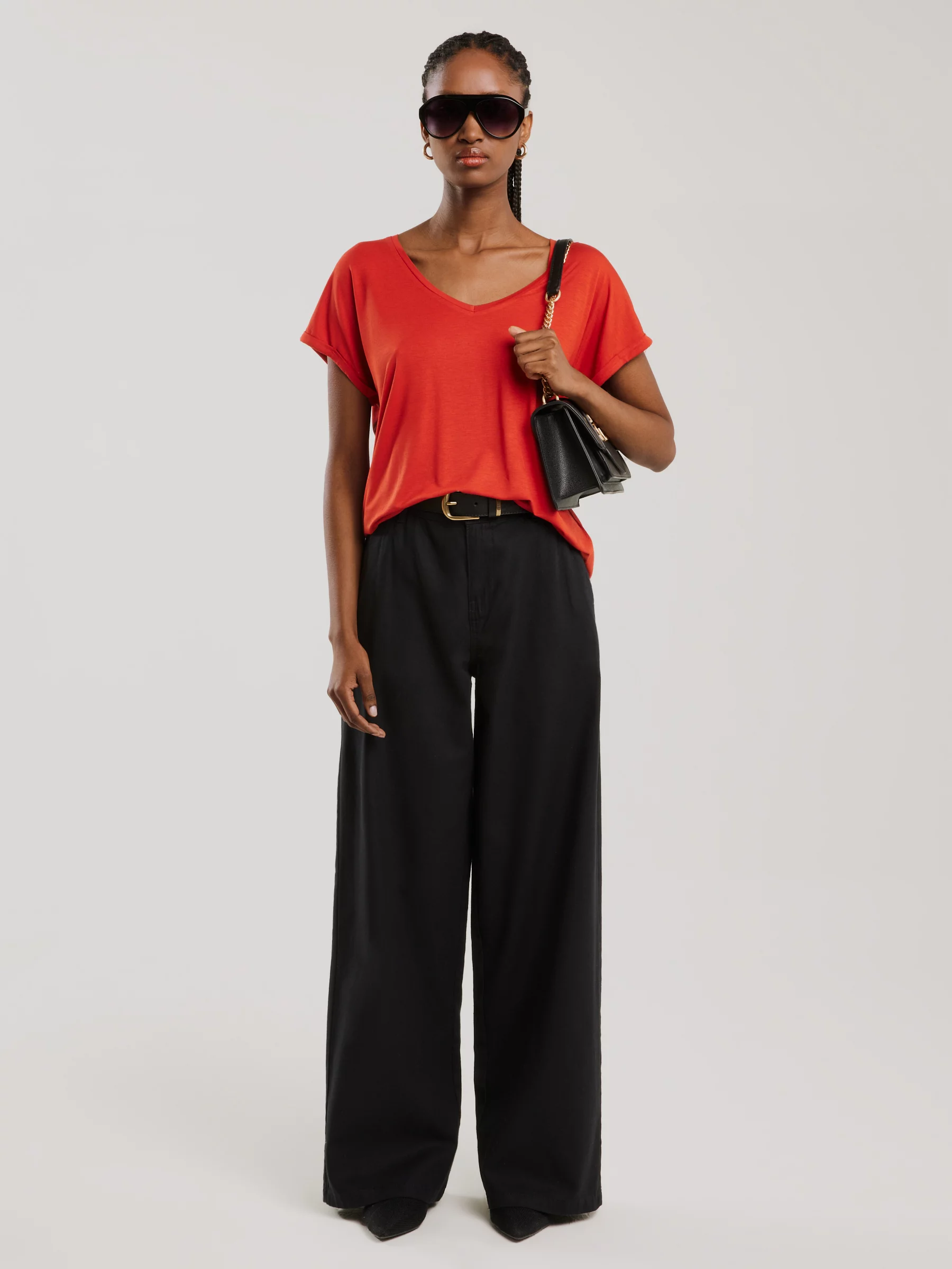 Koszulka damska o luźnym kroju czerwona Valeria 704