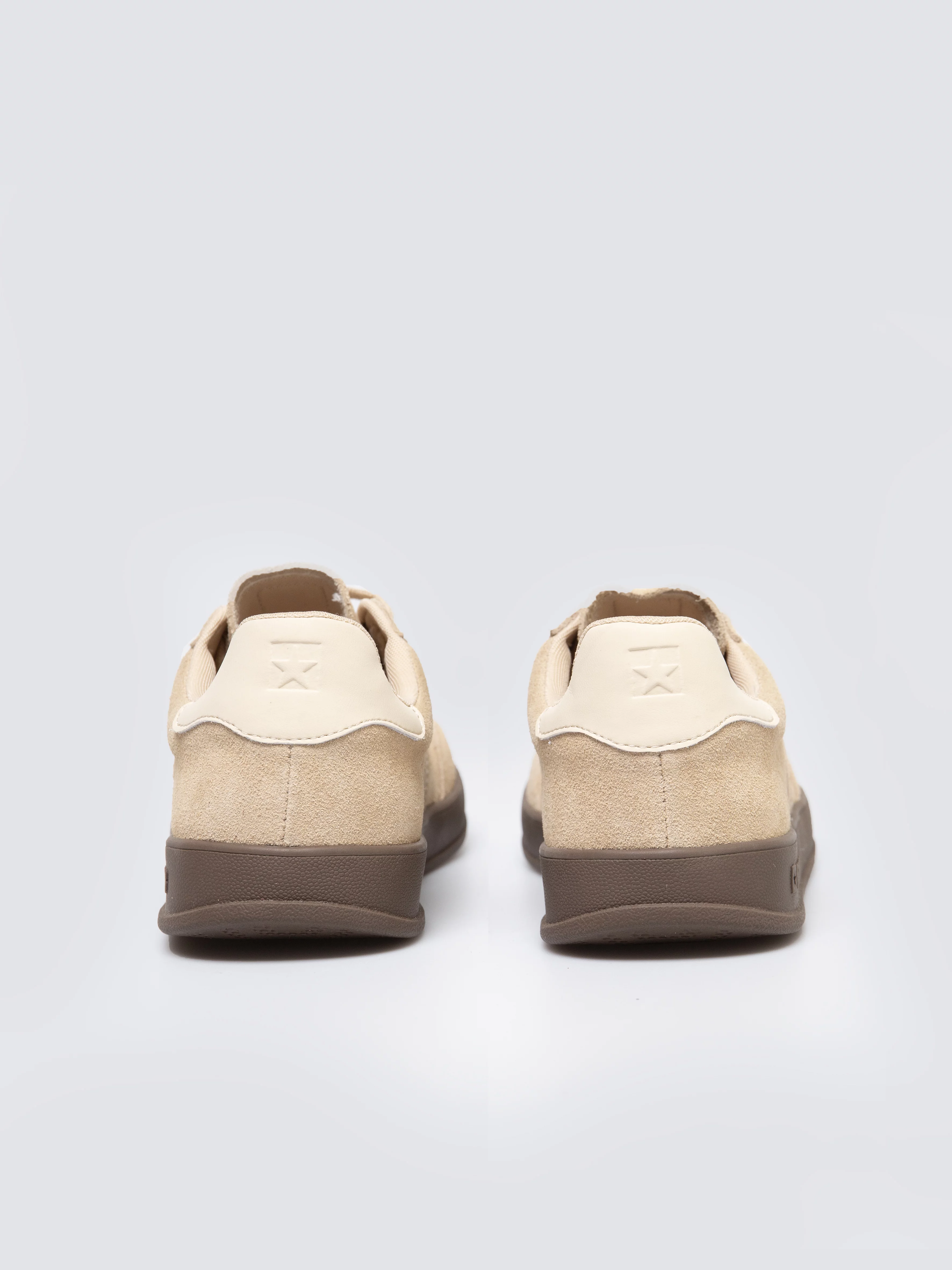 Sneakersy damskie ze skóry naturalnej zamszowej beżowe SS274689 801