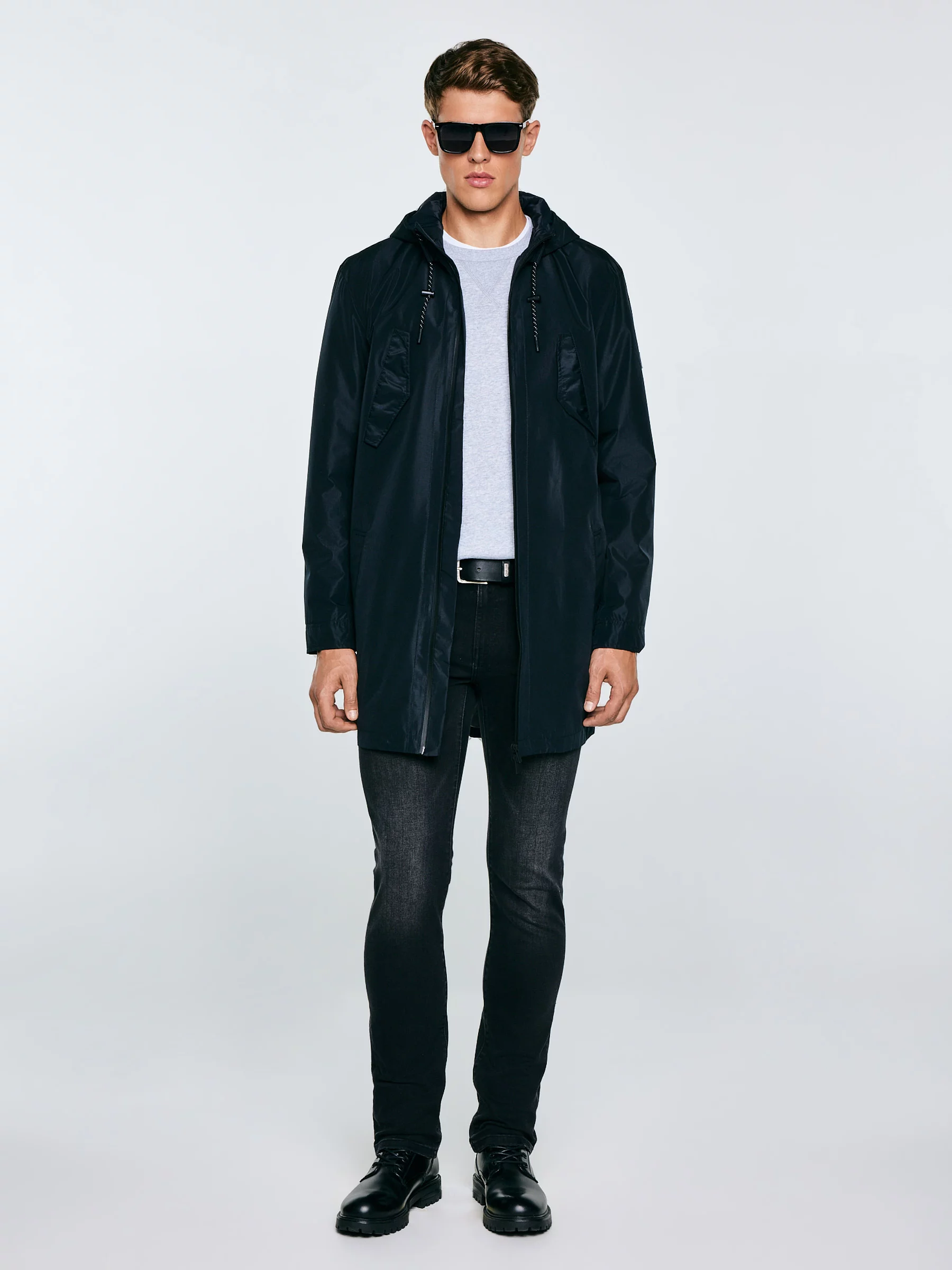 Płaszcz męski przeciwdeszczowy czarny Ract 906