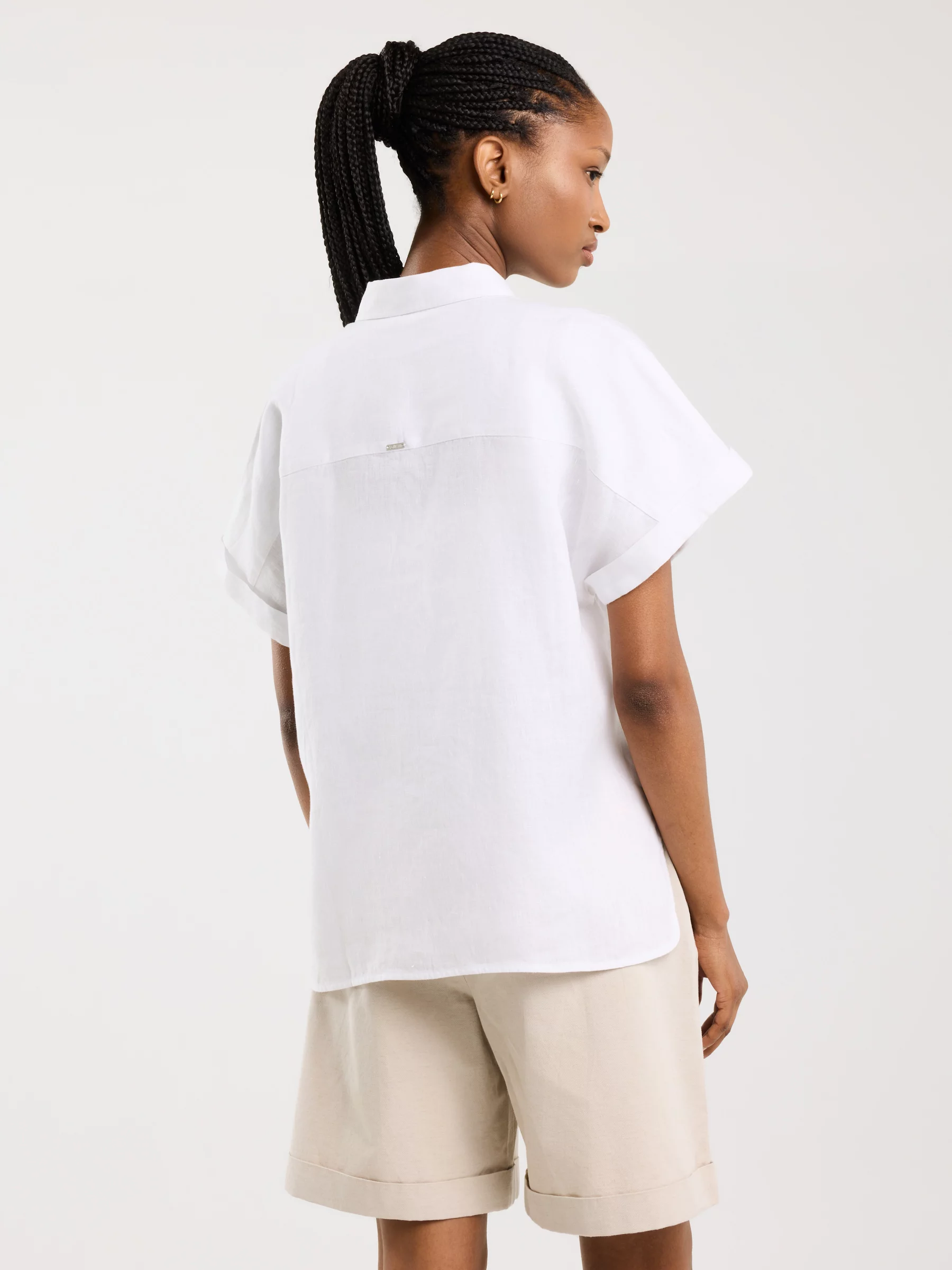 Koszula damska lniana biała Riore 101