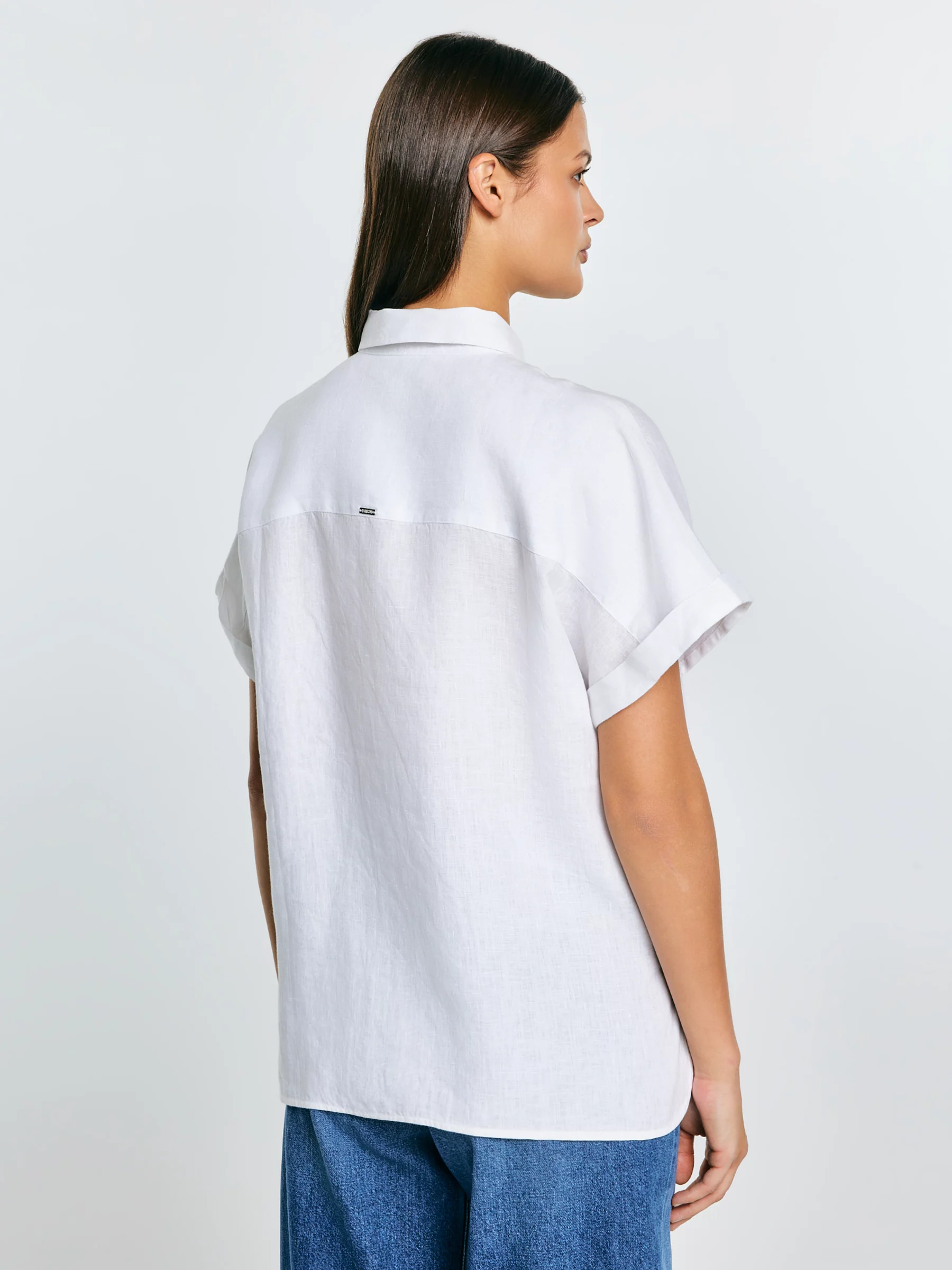 Koszula damska lniana biała Riore 101