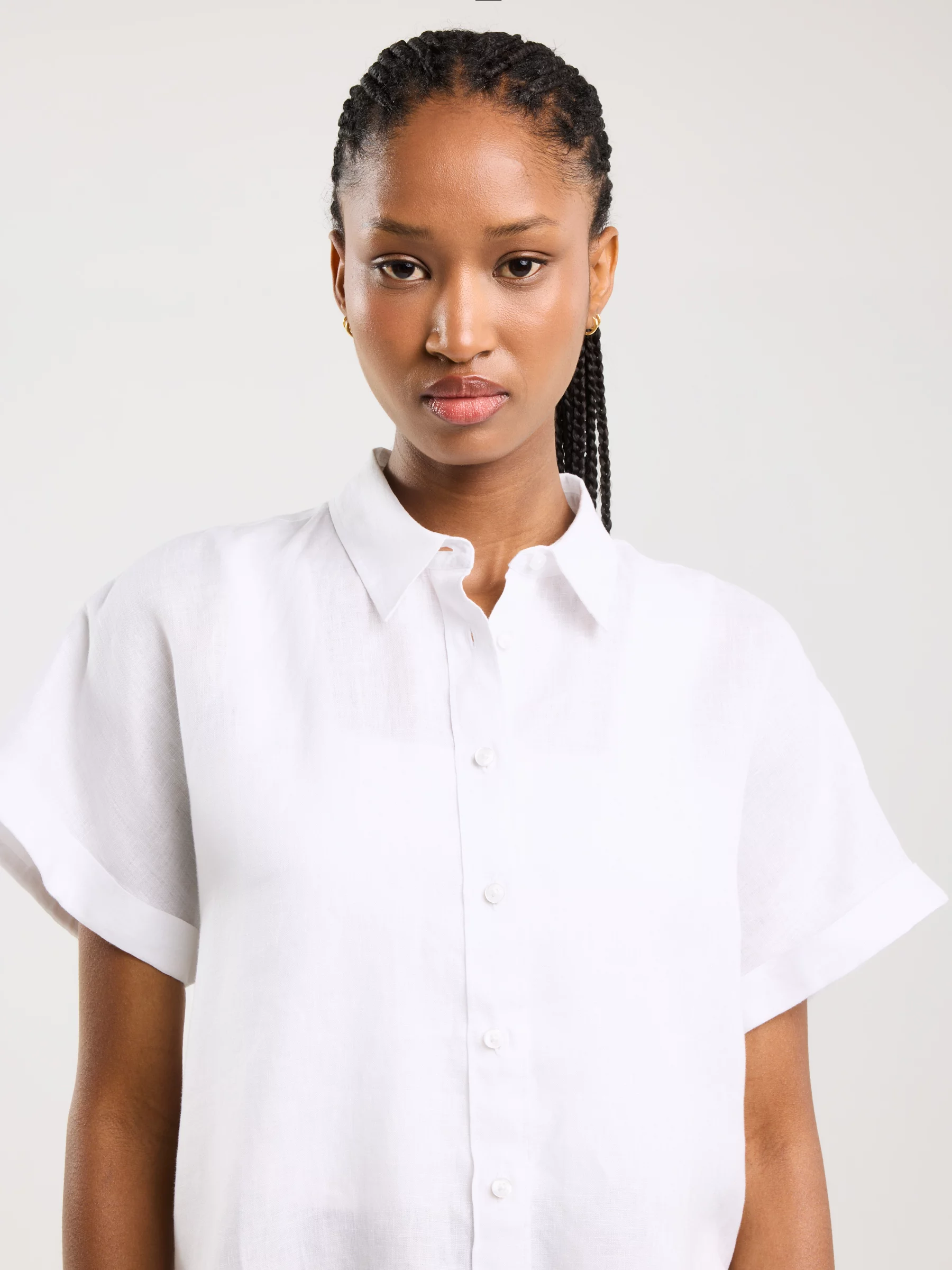 Koszula damska lniana biała Riore 101