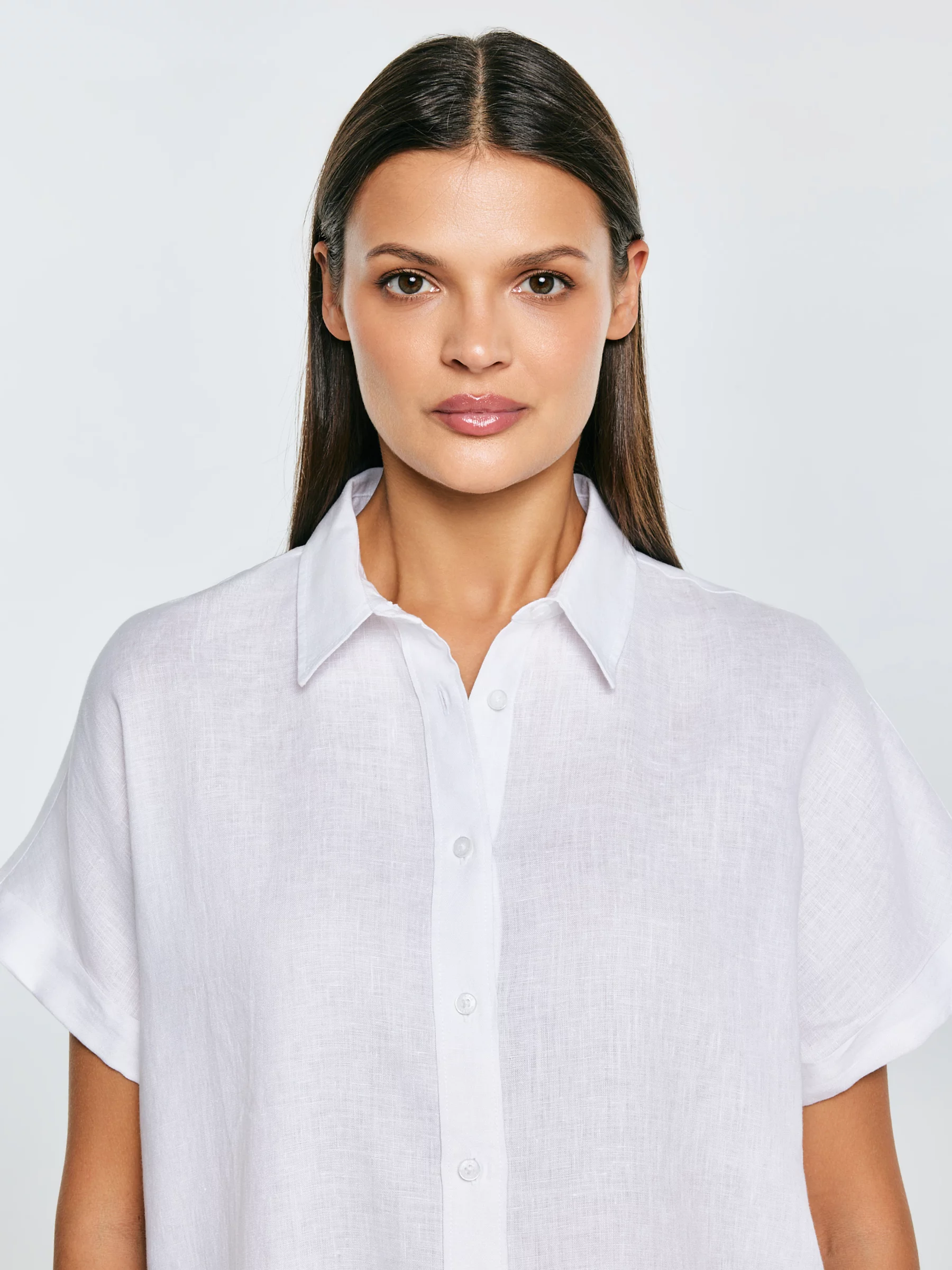 Koszula damska lniana biała Riore 101