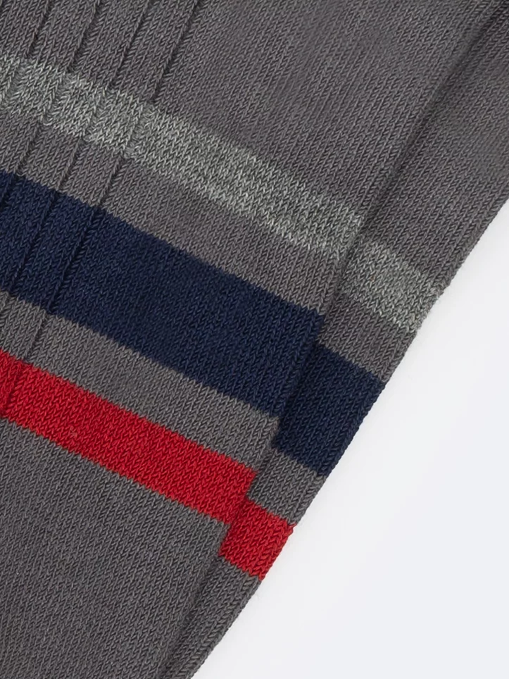 Stopki męskie bambusowe w paski szare Tagar 905