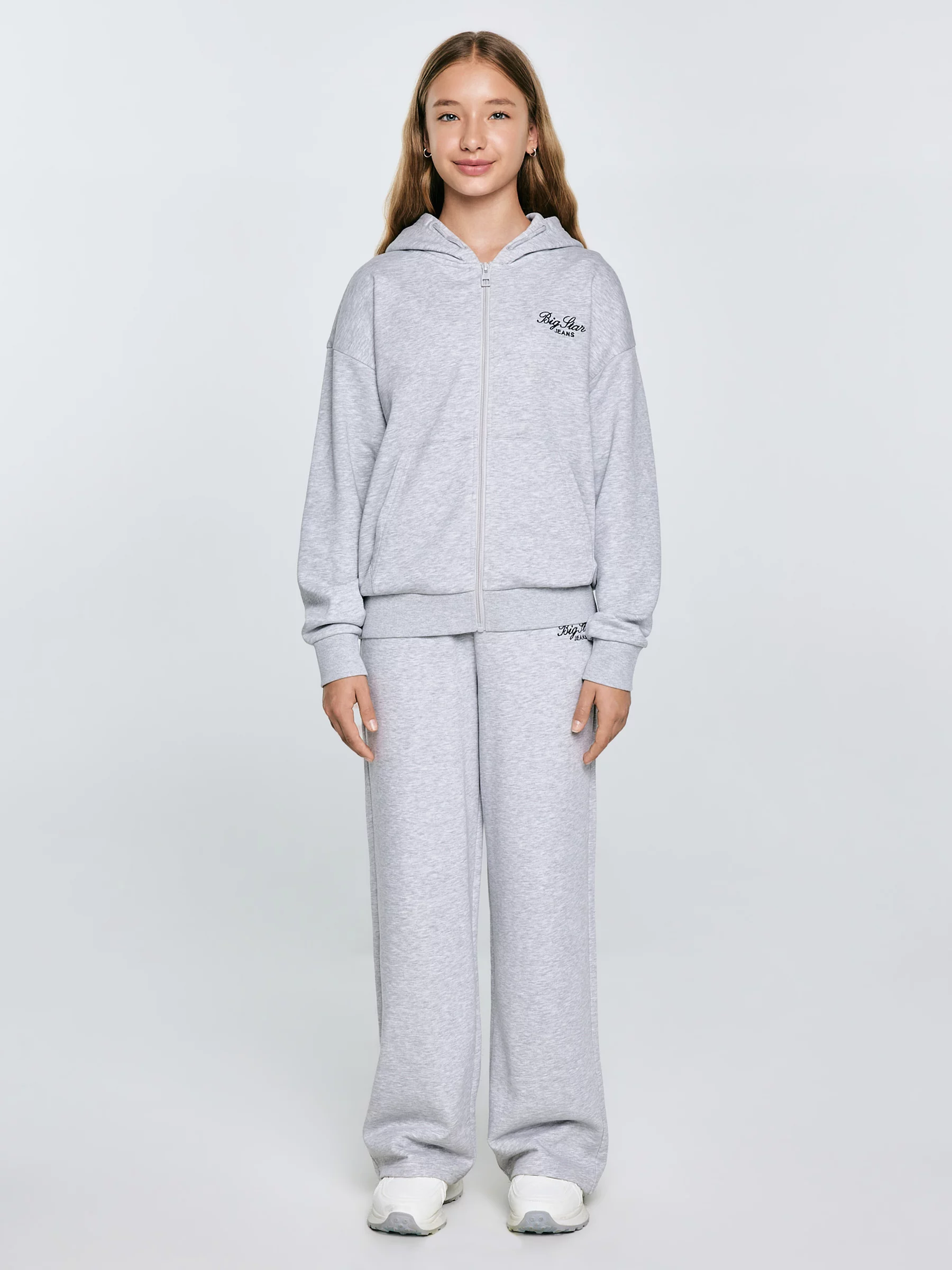 Spodnie dziewczęce dresowe wide szare Milanap 901