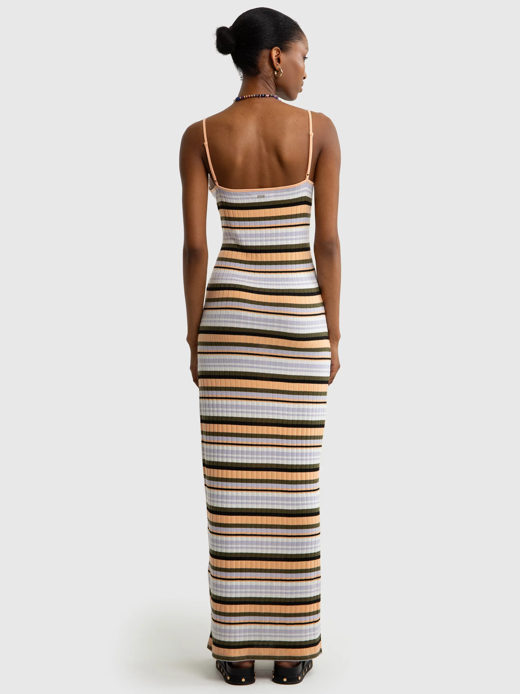 Sukienka damska maxi w kolorowe paski Martina 000