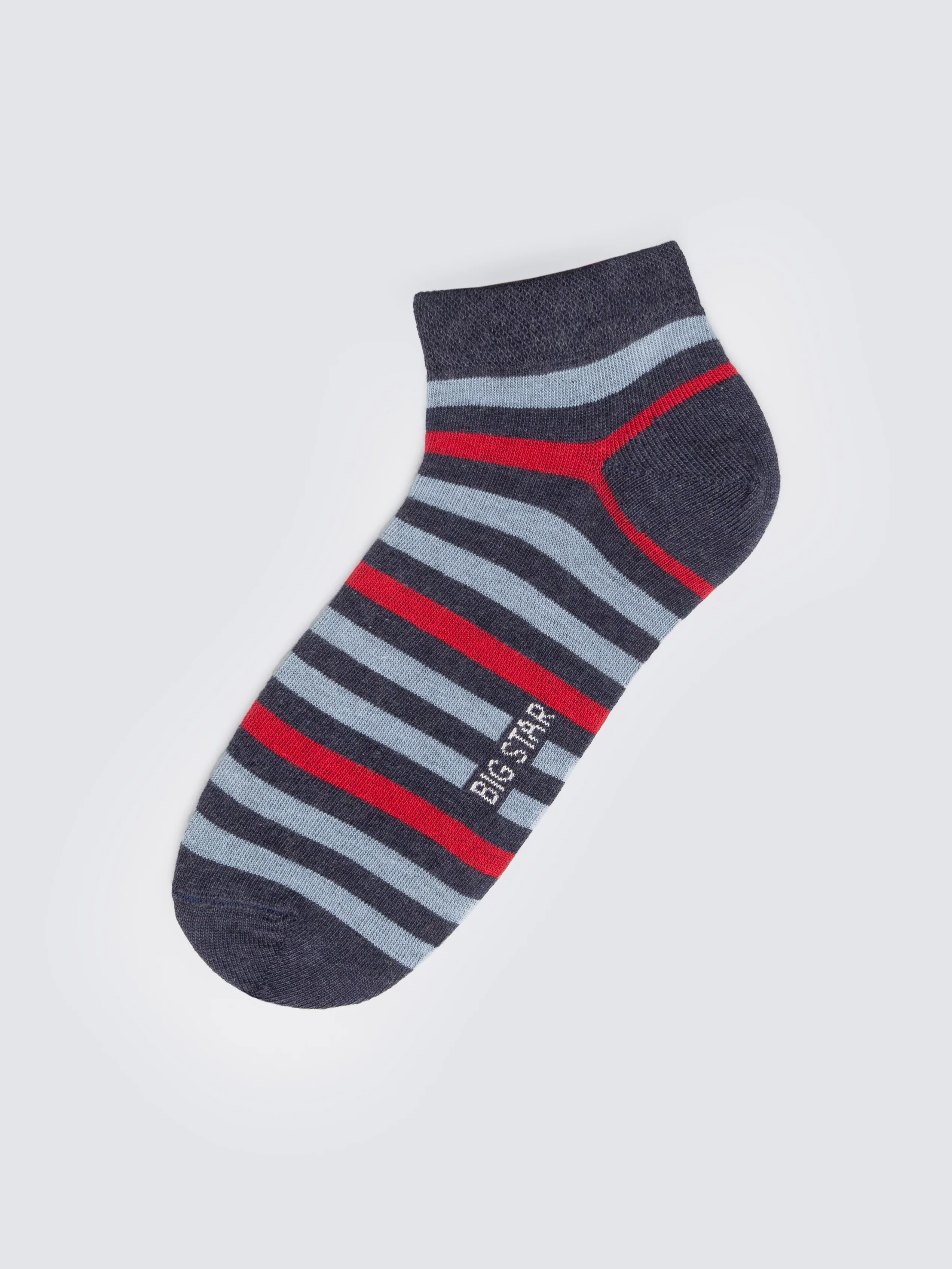 Stopki męskie w kolorowe paski granatowe Simon 403